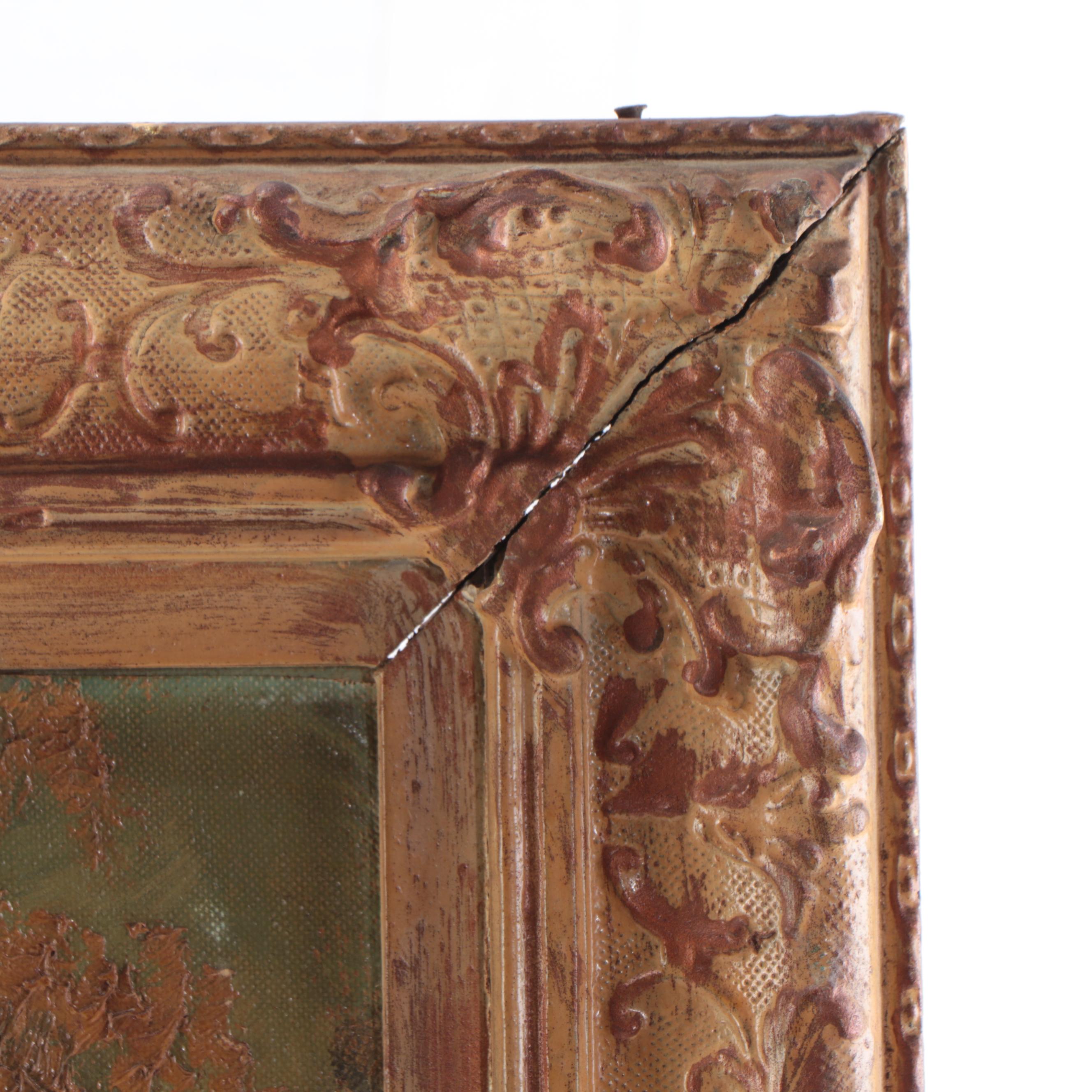 Rudolph Eicher Pond Landscape Oil Painting, Circa 1940