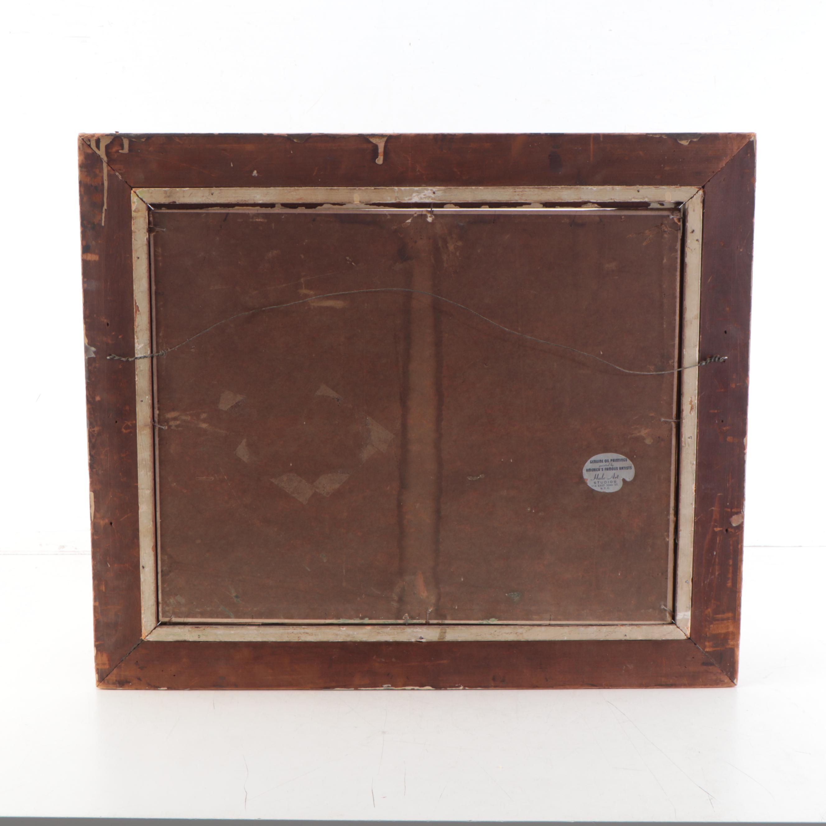 Rudolph Eicher Pond Landscape Oil Painting, Circa 1940