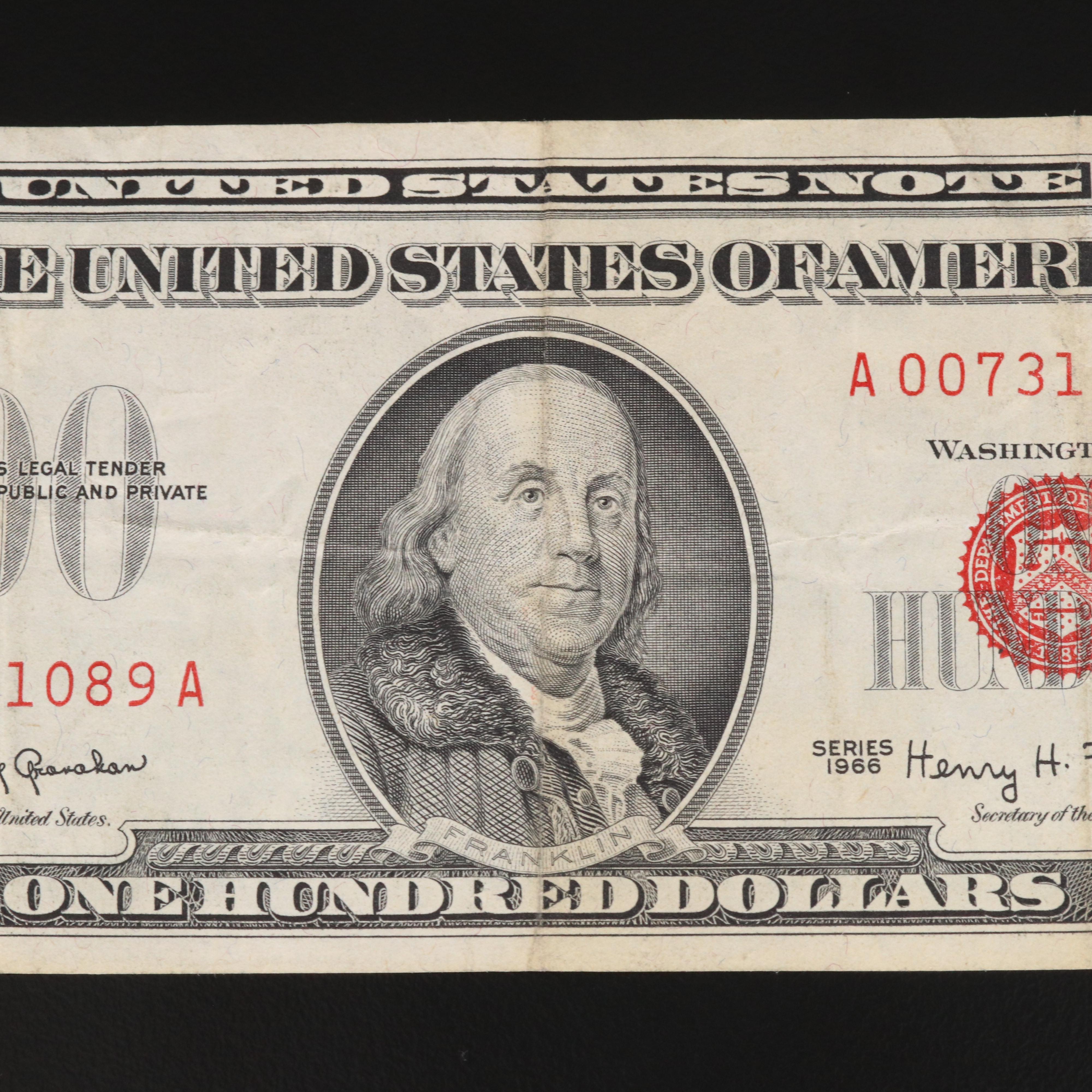 Series of 1966 $100 United States Currency Note