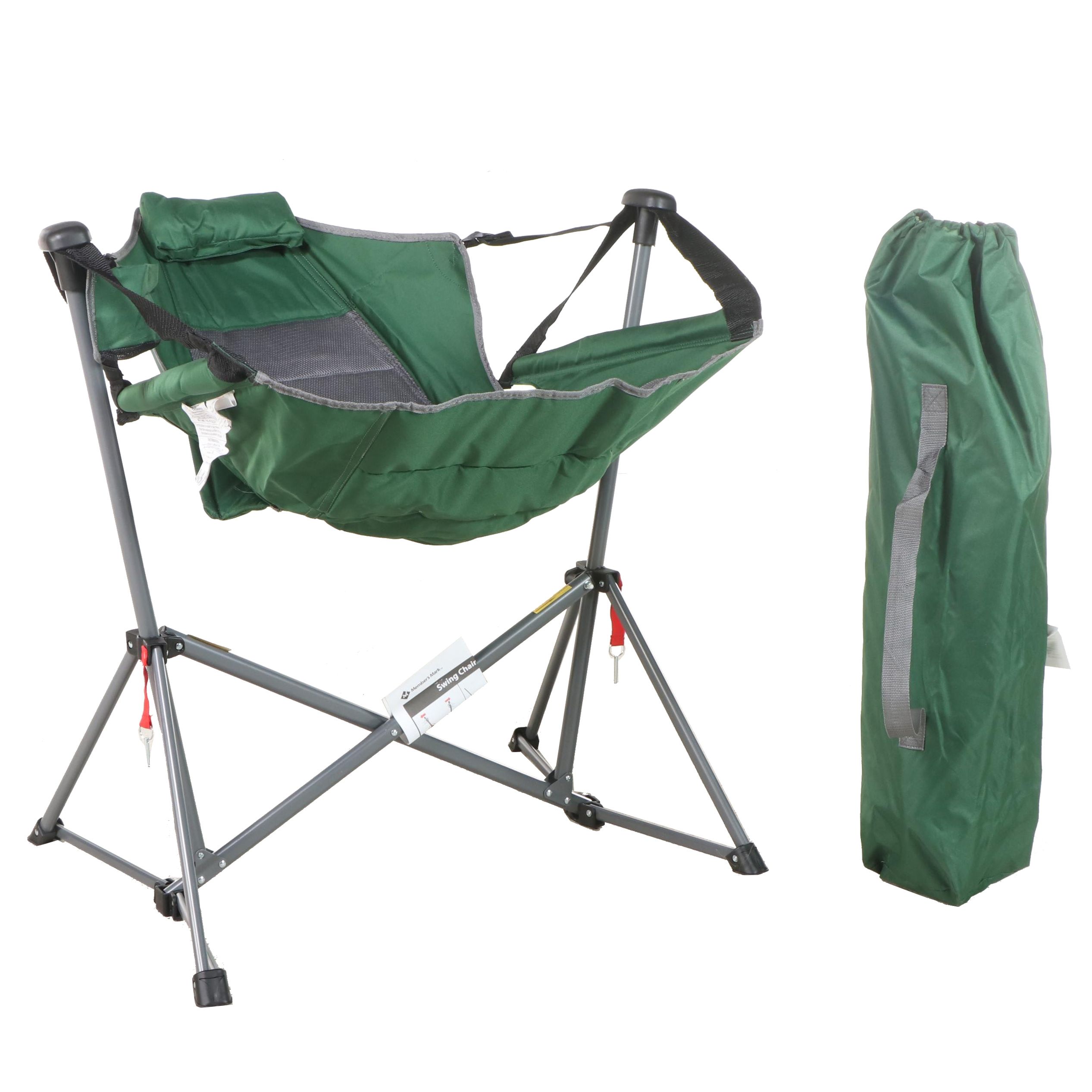 Two Member's Mark Portable Swing Chair Loungers with Carry Bags