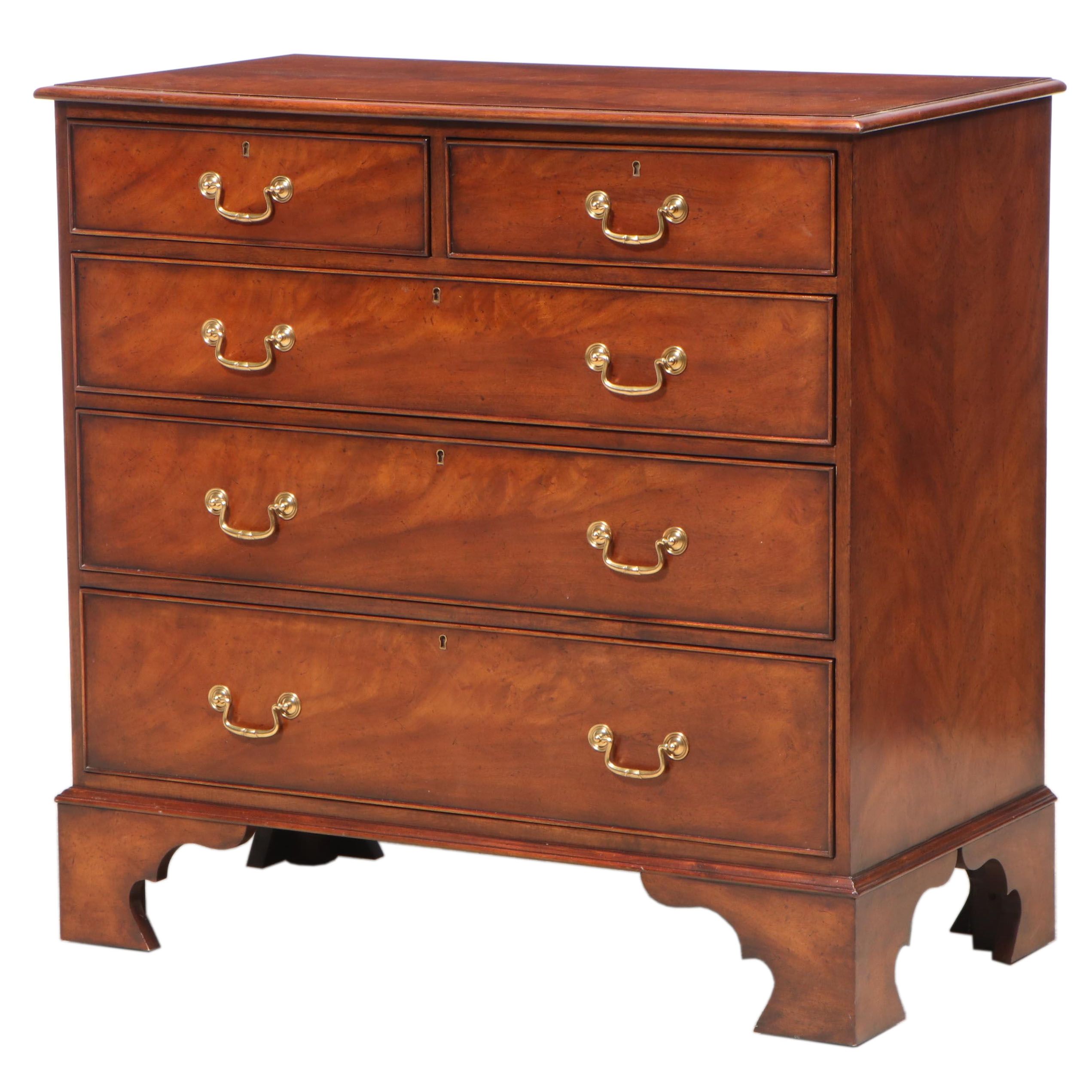 Modern History George III Style Mahogany Five-Drawer Chest