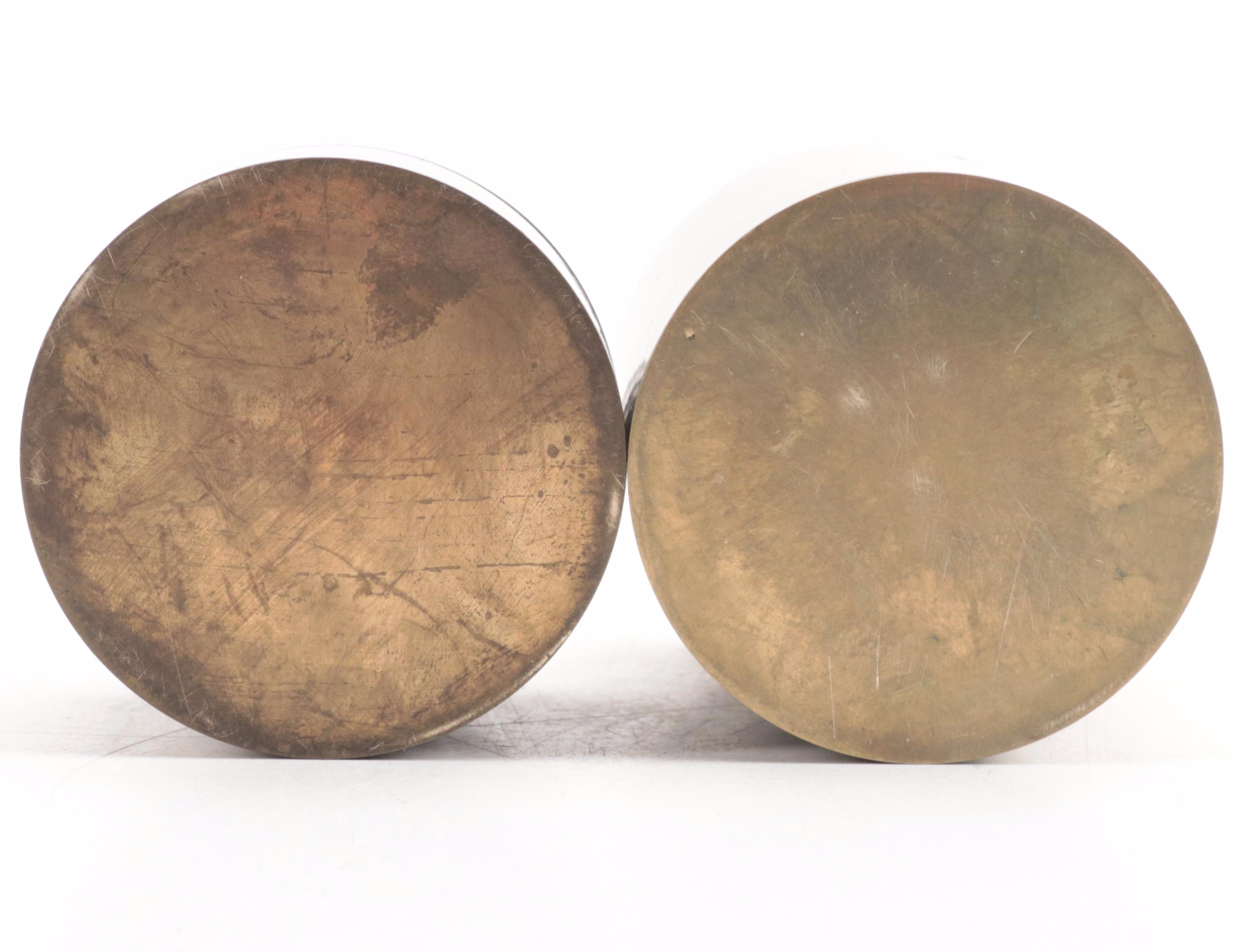 Chinese Blue and White Porcelain Lidded Metal Shard Boxes