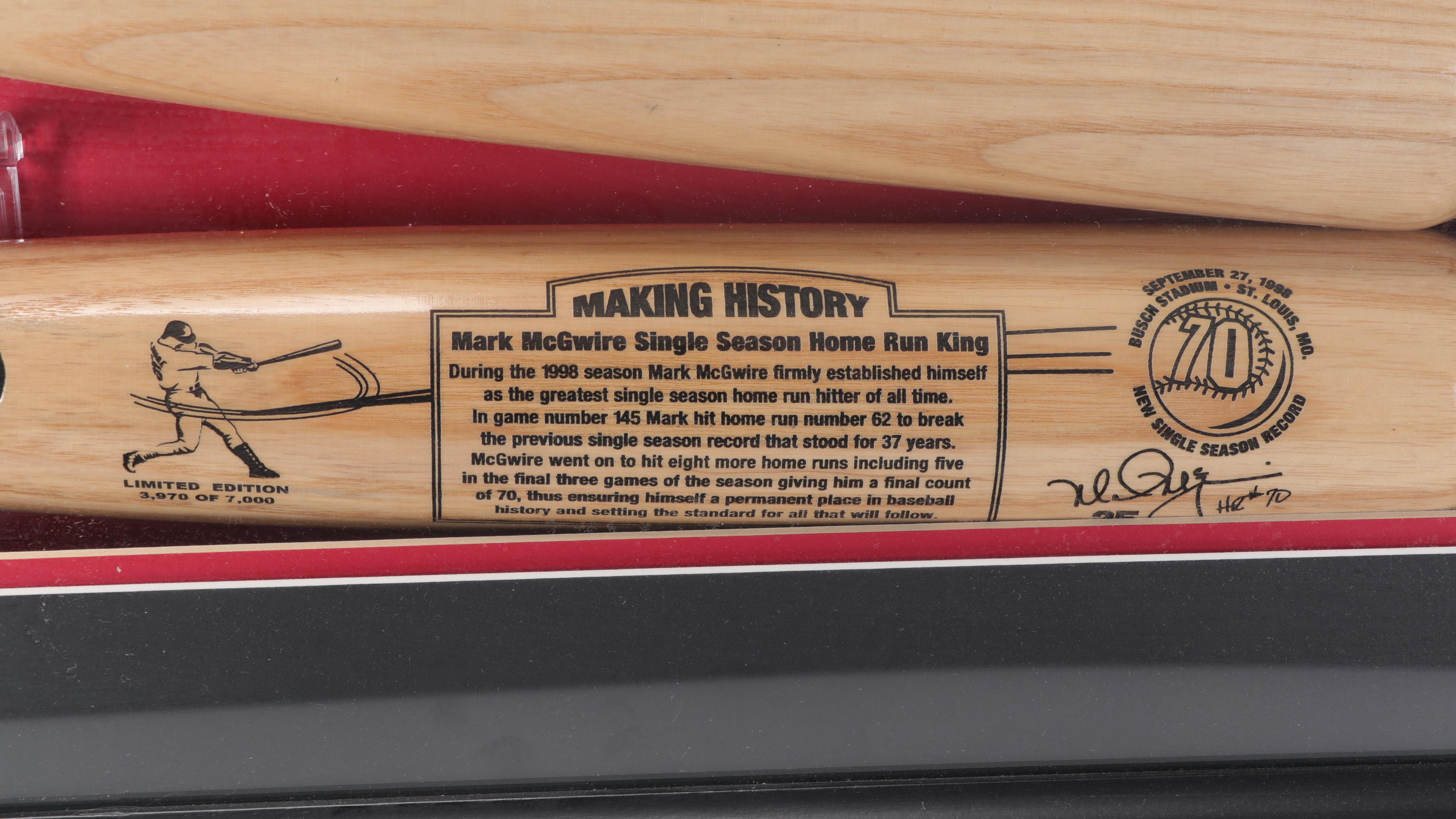 Rawlings St. Louis Cardinals Mark McGwire Commemorative Baseball Bats in Case