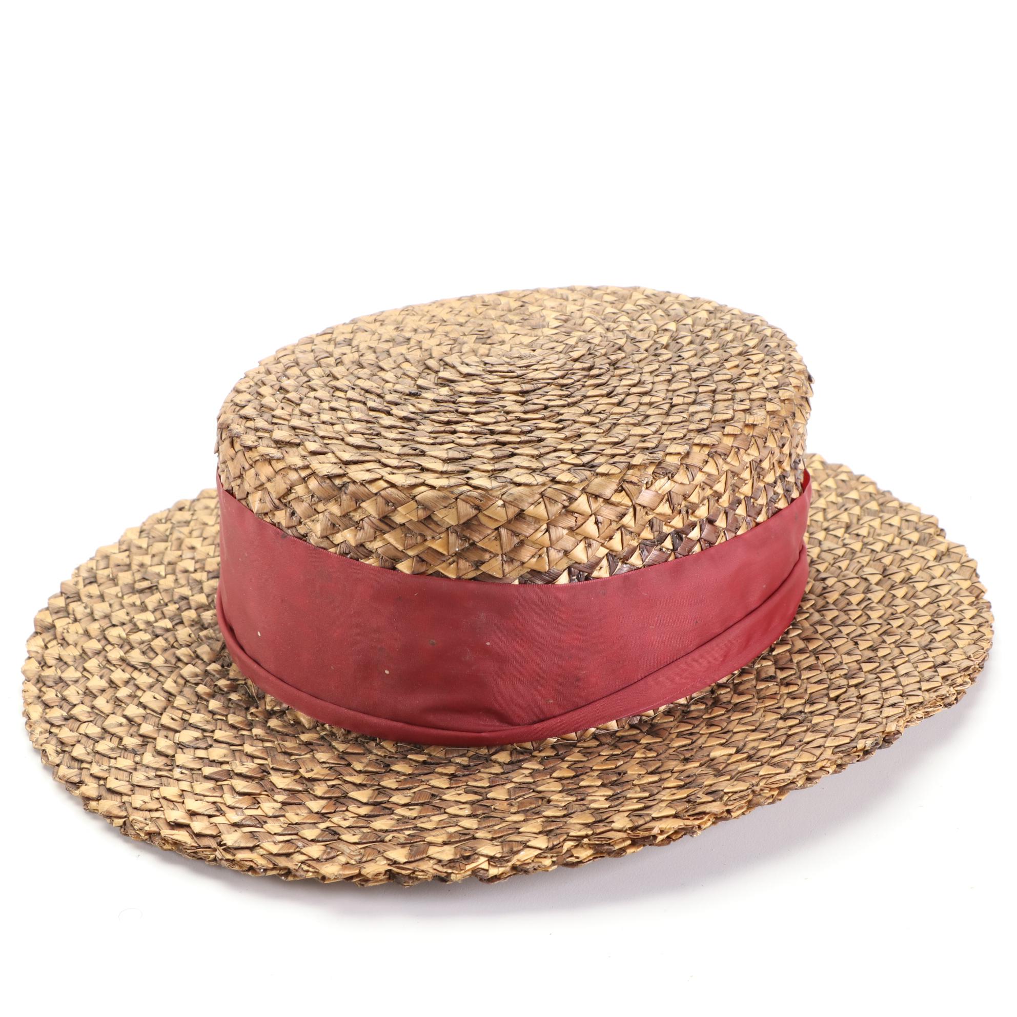 Straw Boaters with Wool Felt Bowler and Western Hats