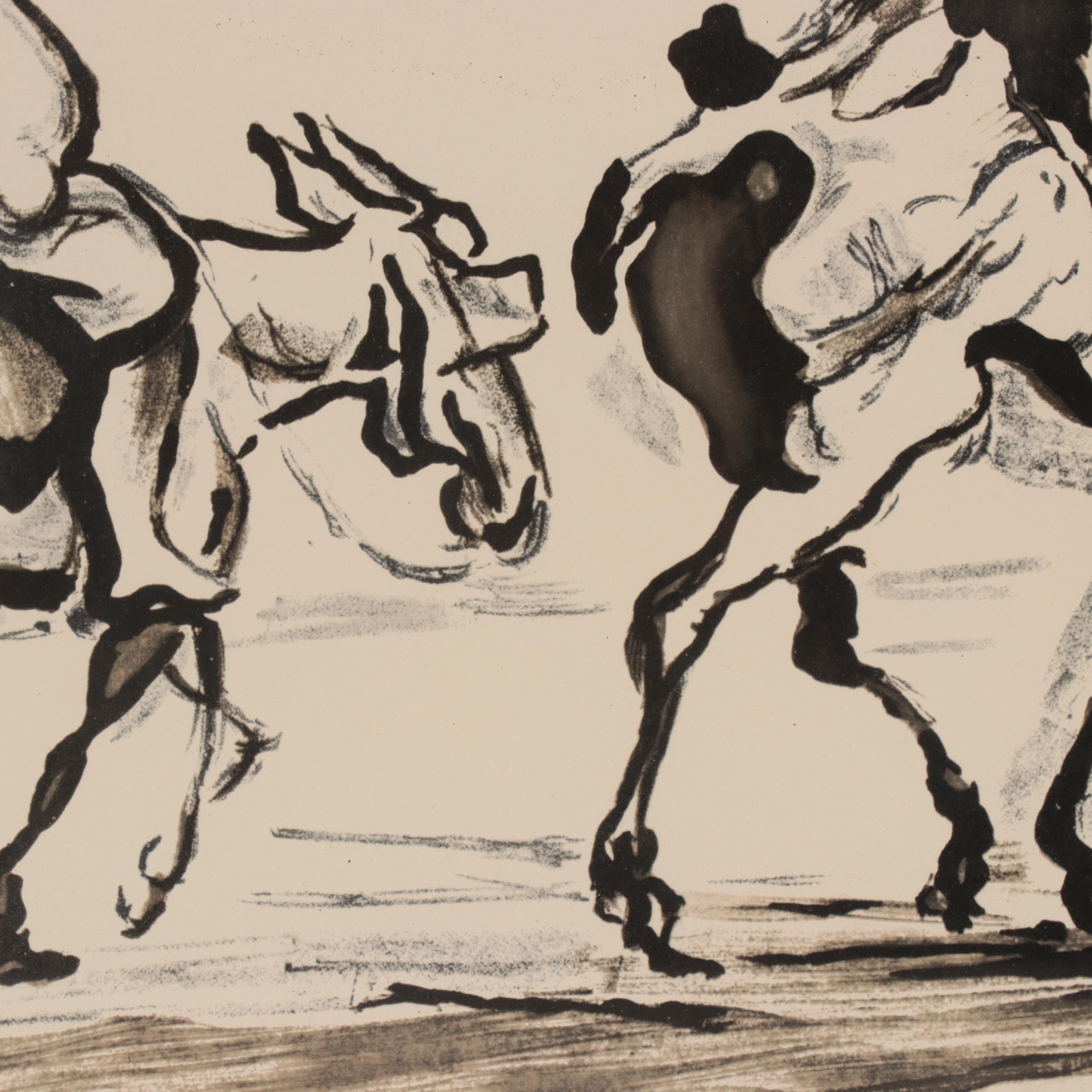 Halftone After Honoré Daumier "Don Quixote and Sancho Panza"