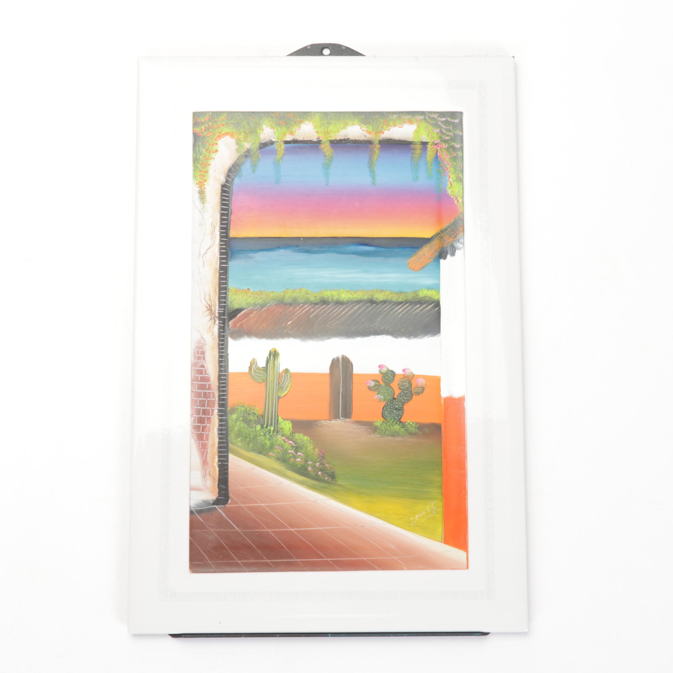 Hand-Painted Sunset Ceramic Wall Tiles