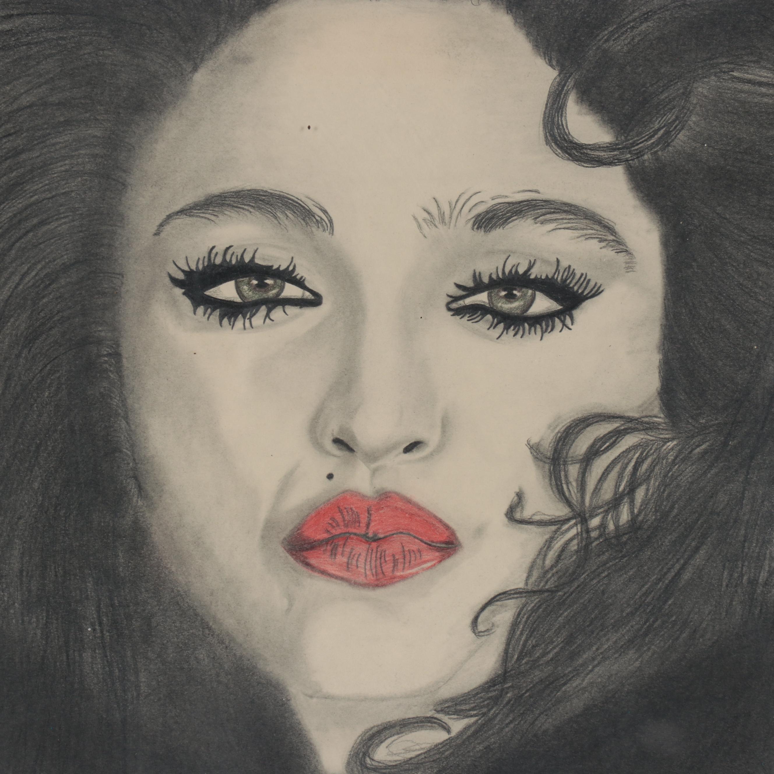 Portrait Pencil Drawing of Madonna