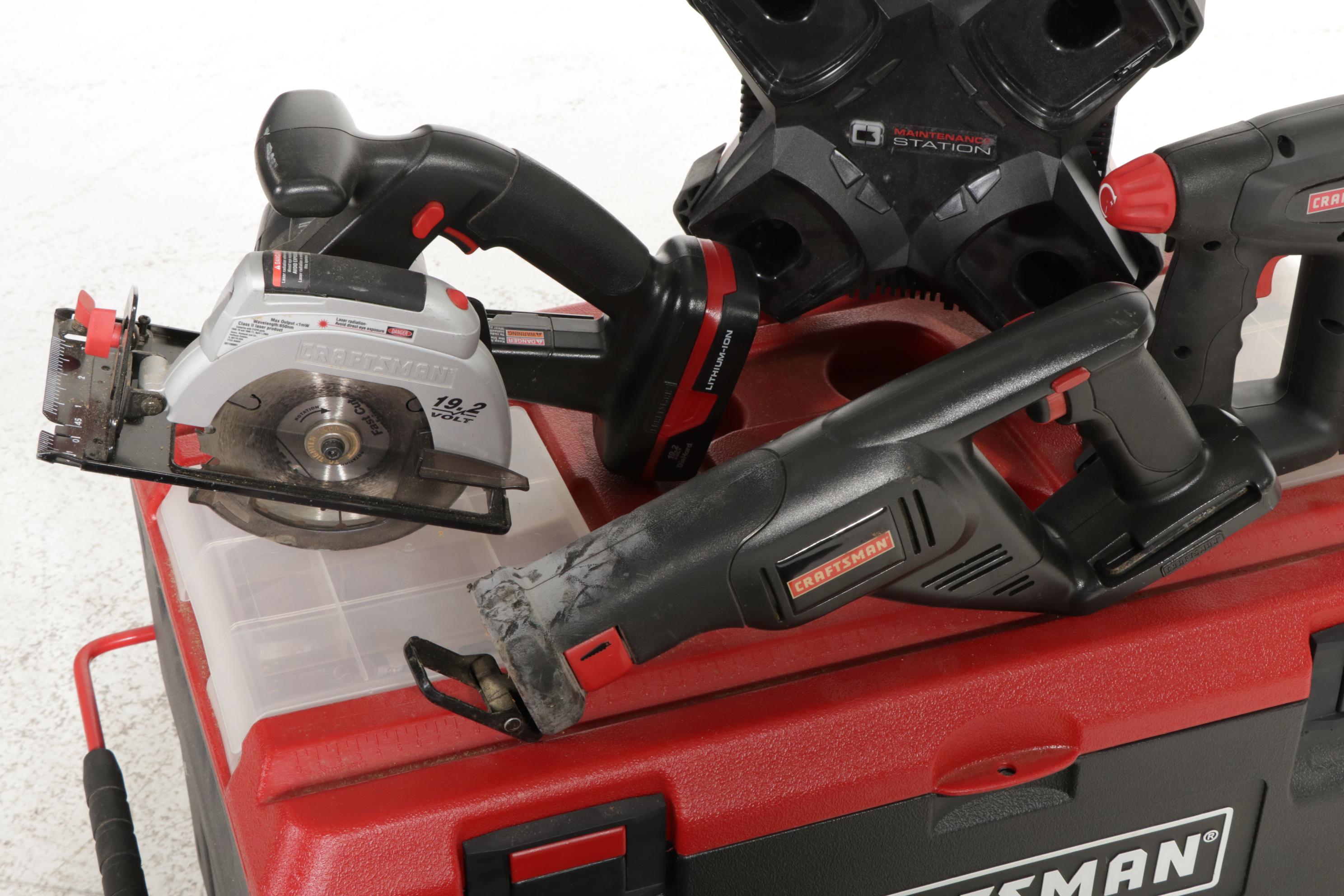Craftsman 19.2V Battery Powered Hand Tool Set with Wheeled Tote