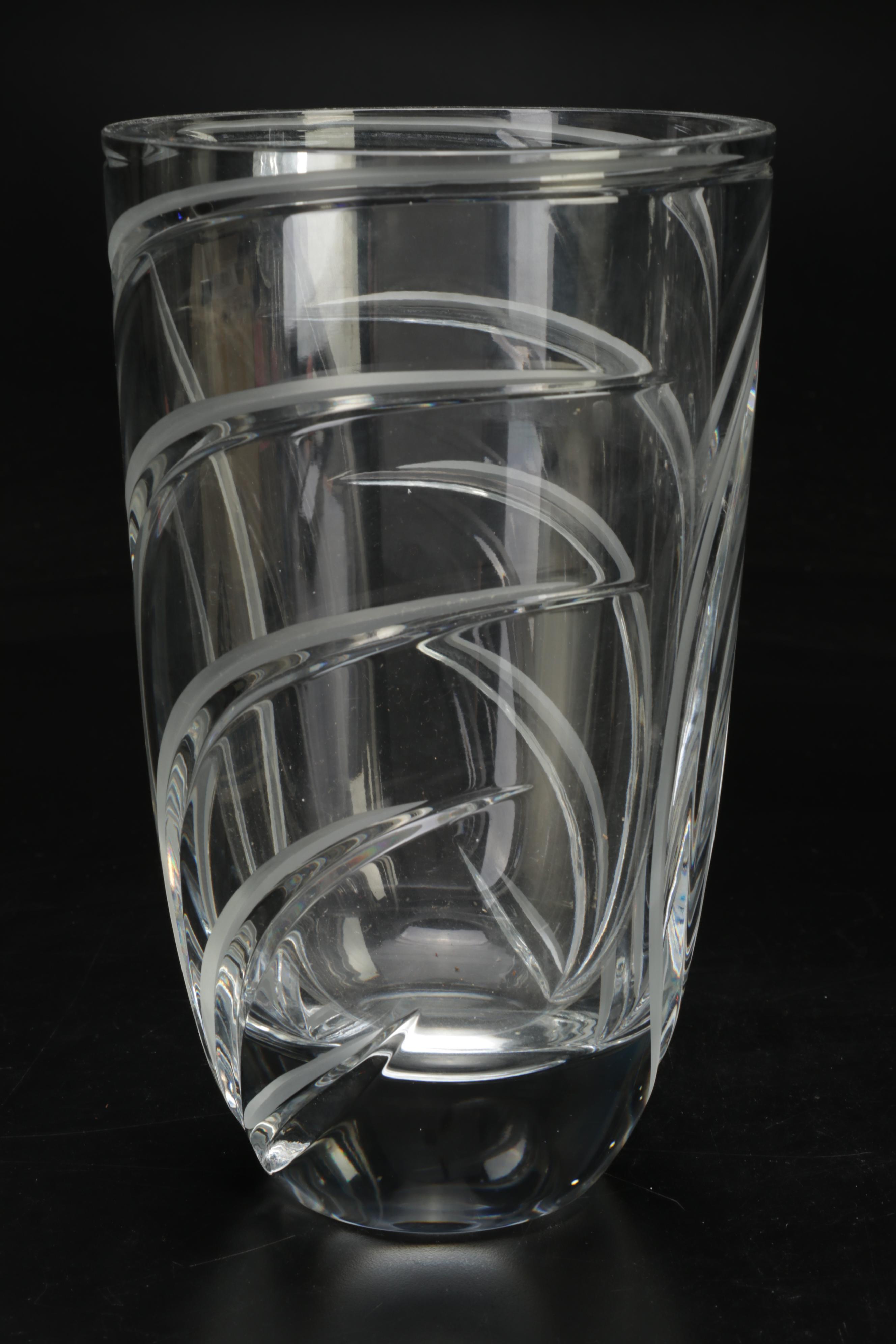 Waterford Crystal "Lismore" Biscuit Barrel with Rosenthal and Other Vases