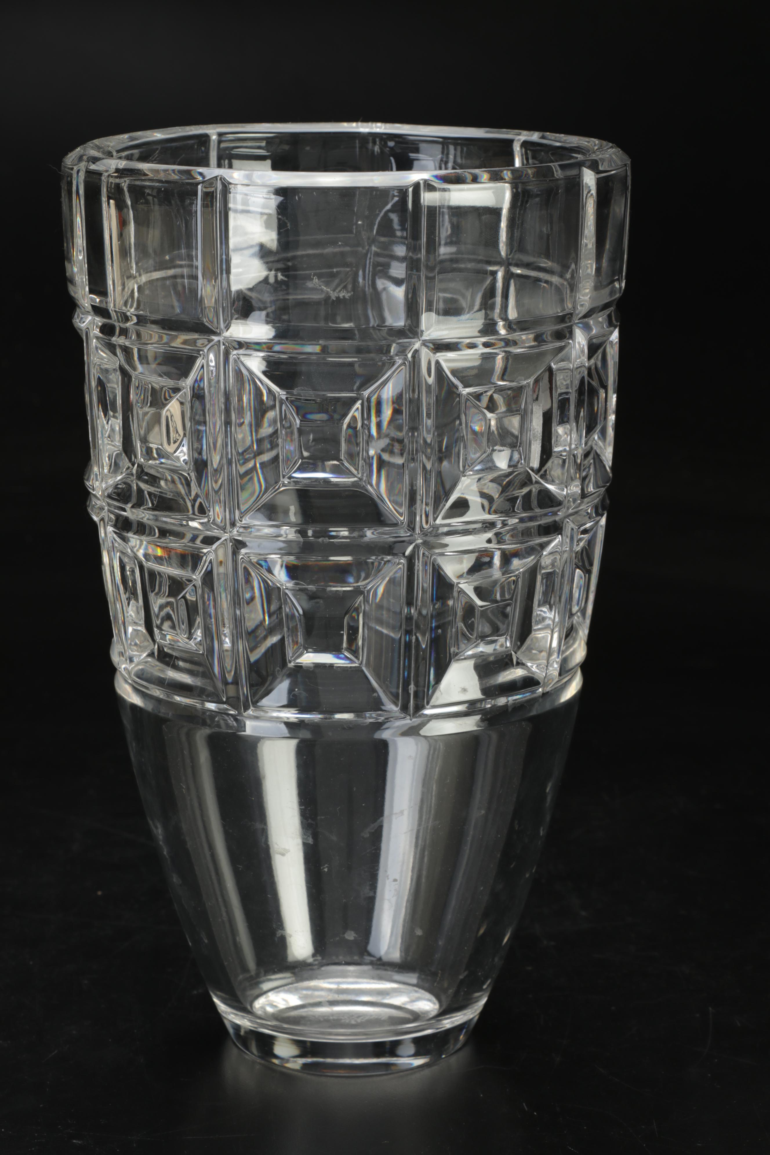 Waterford Crystal "Lismore" Biscuit Barrel with Rosenthal and Other Vases