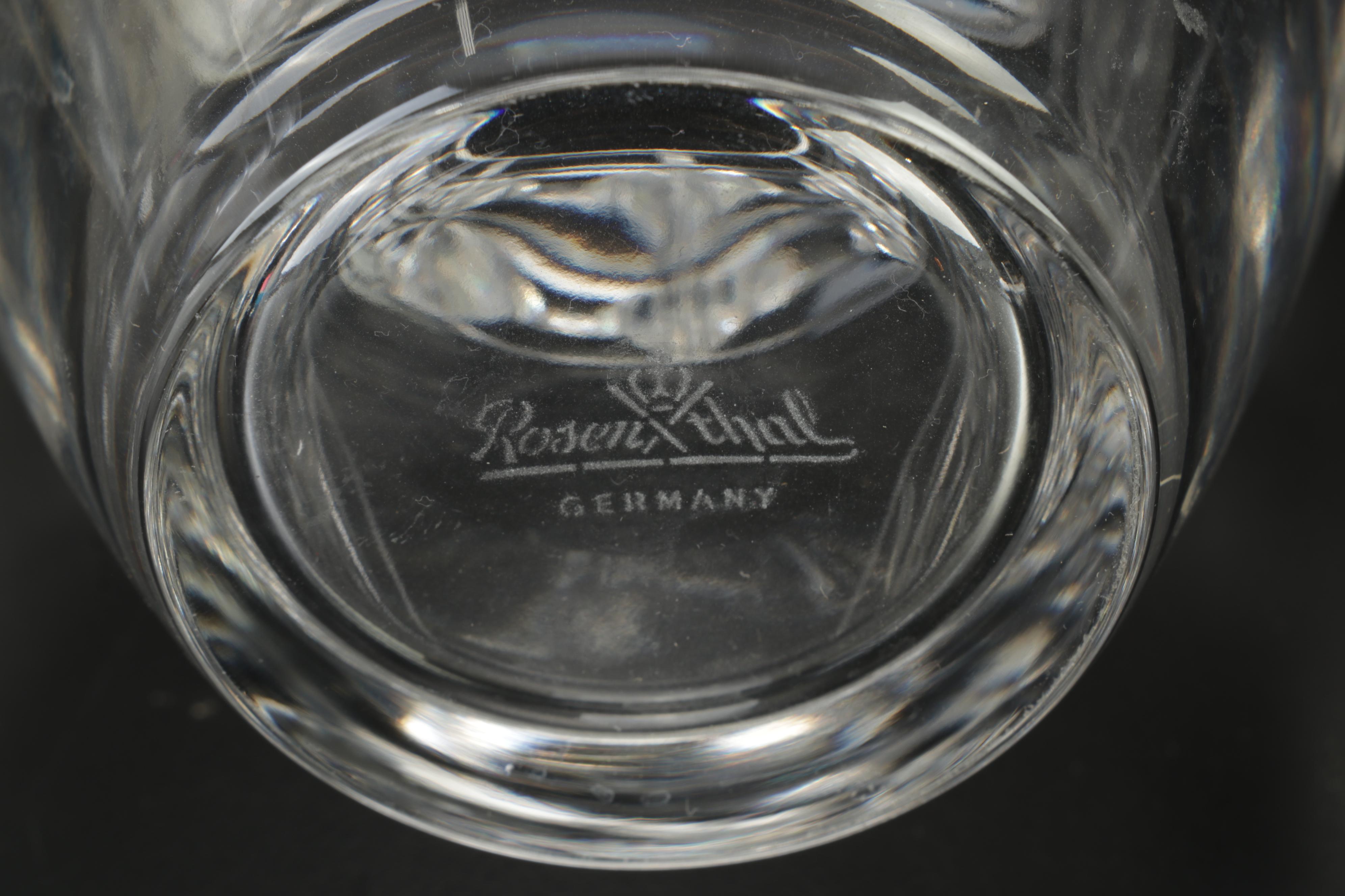 Waterford Crystal "Lismore" Biscuit Barrel with Rosenthal and Other Vases