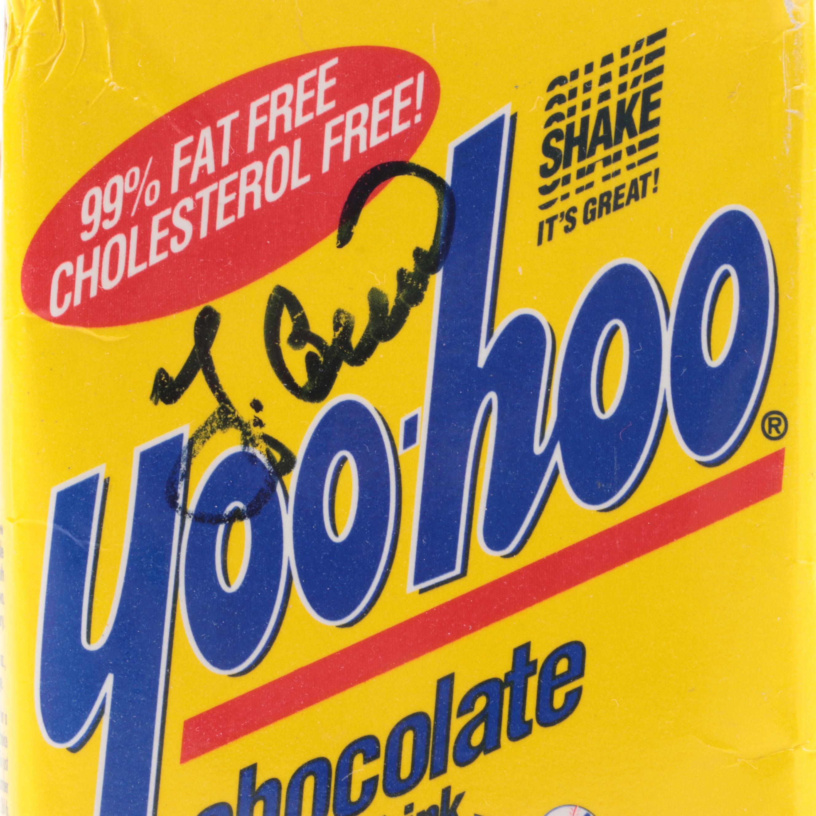 New York Yankees Yogi Berra Signed Yoo-Hoo Chocolate Drink Carton, Baseball Card