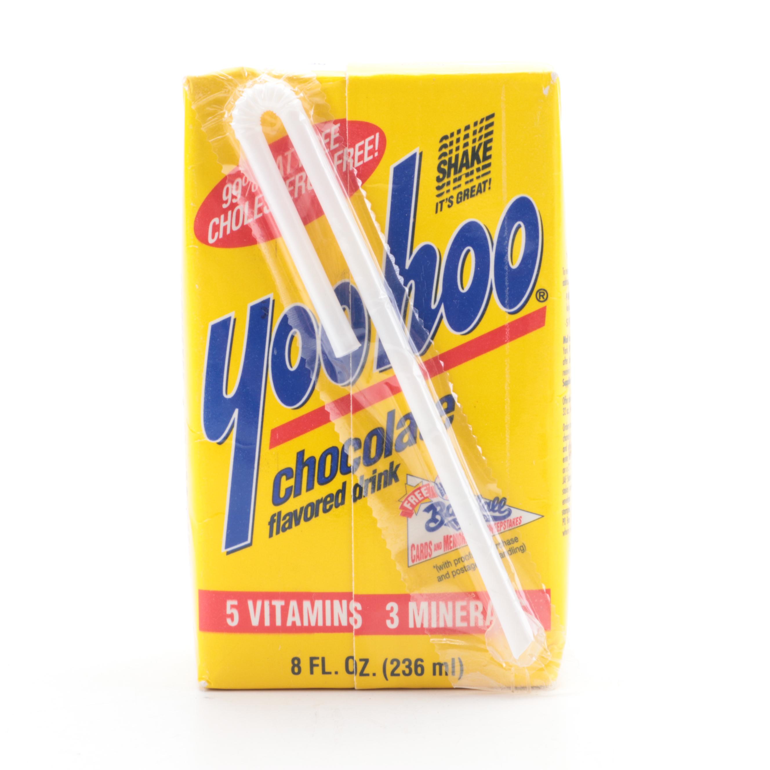 New York Yankees Yogi Berra Signed Yoo-Hoo Chocolate Drink Carton, Baseball Card