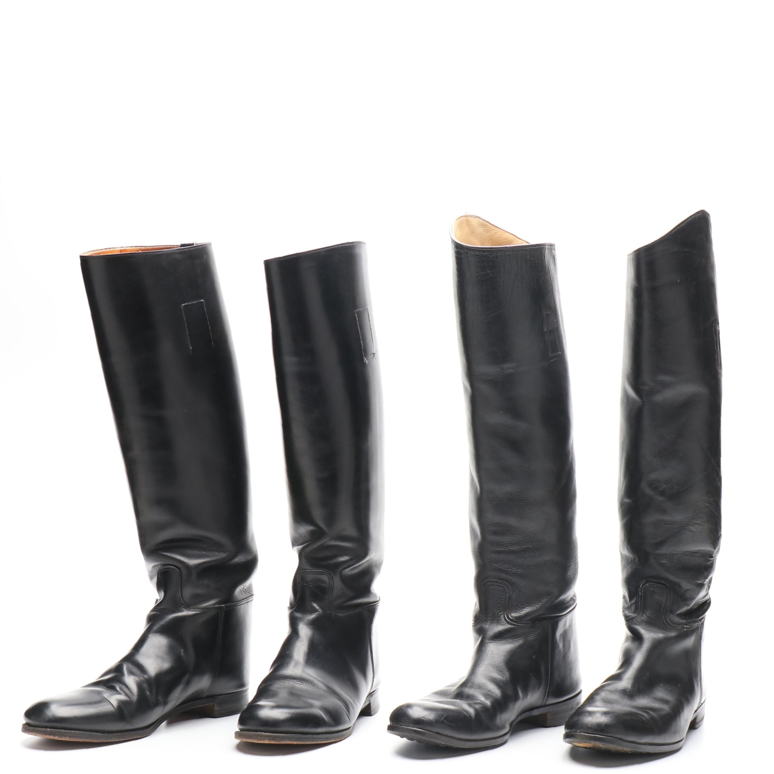 Elan and Marlborough Riding Boots in Black Leather