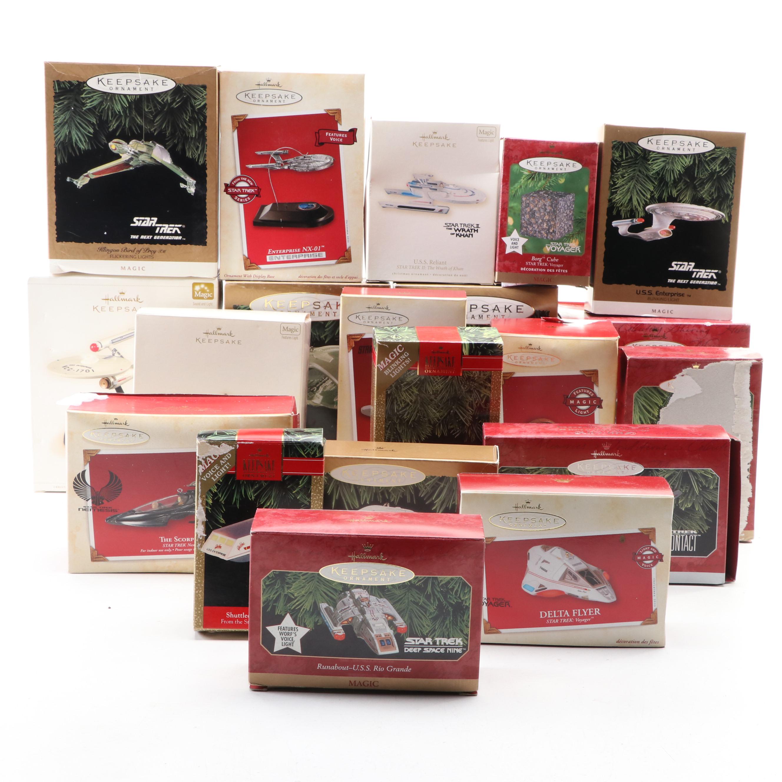 Hallmark Keepsake Star Trek Christmas Ornaments including "Starship Enterprise"