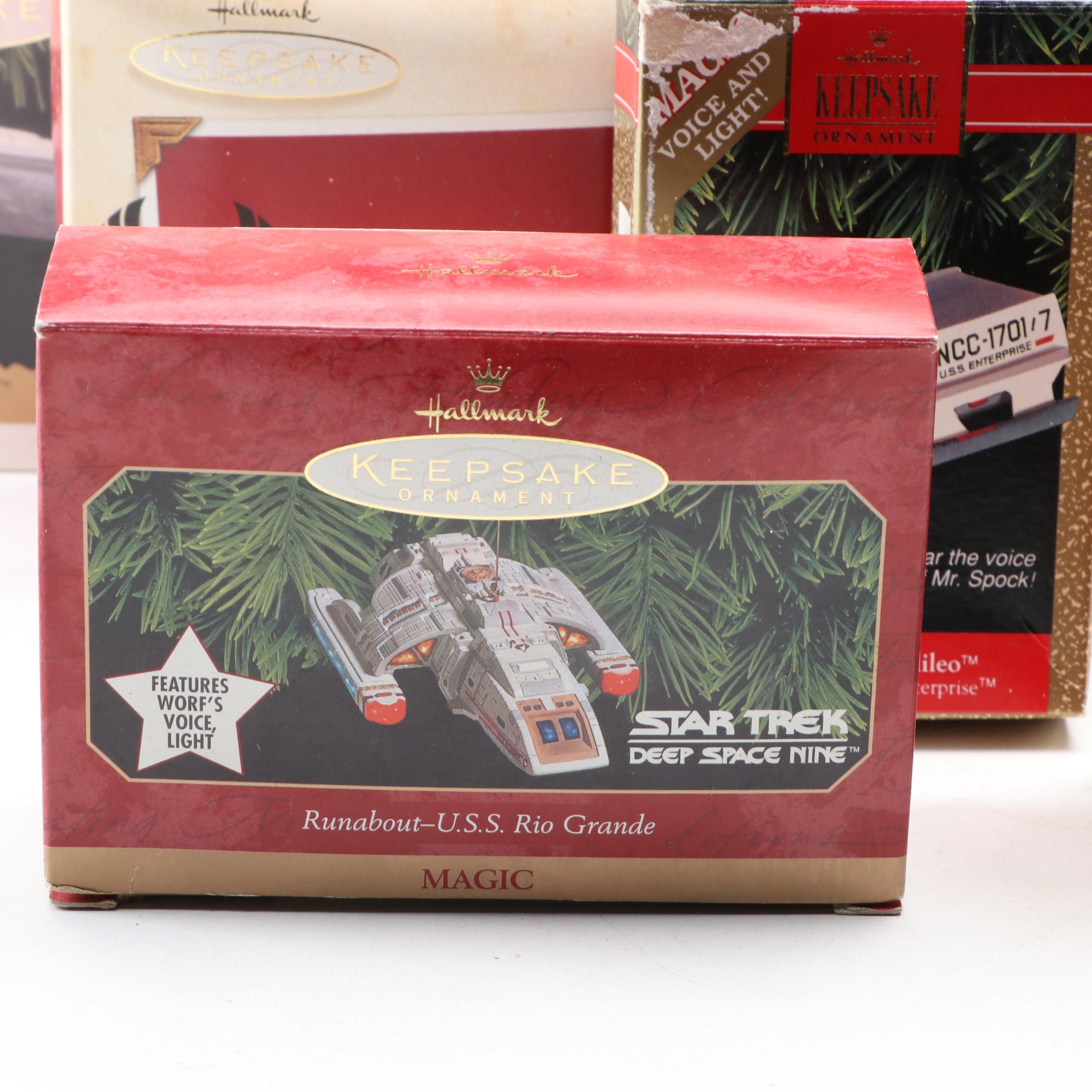 Hallmark Keepsake Star Trek Christmas Ornaments including "Starship Enterprise"