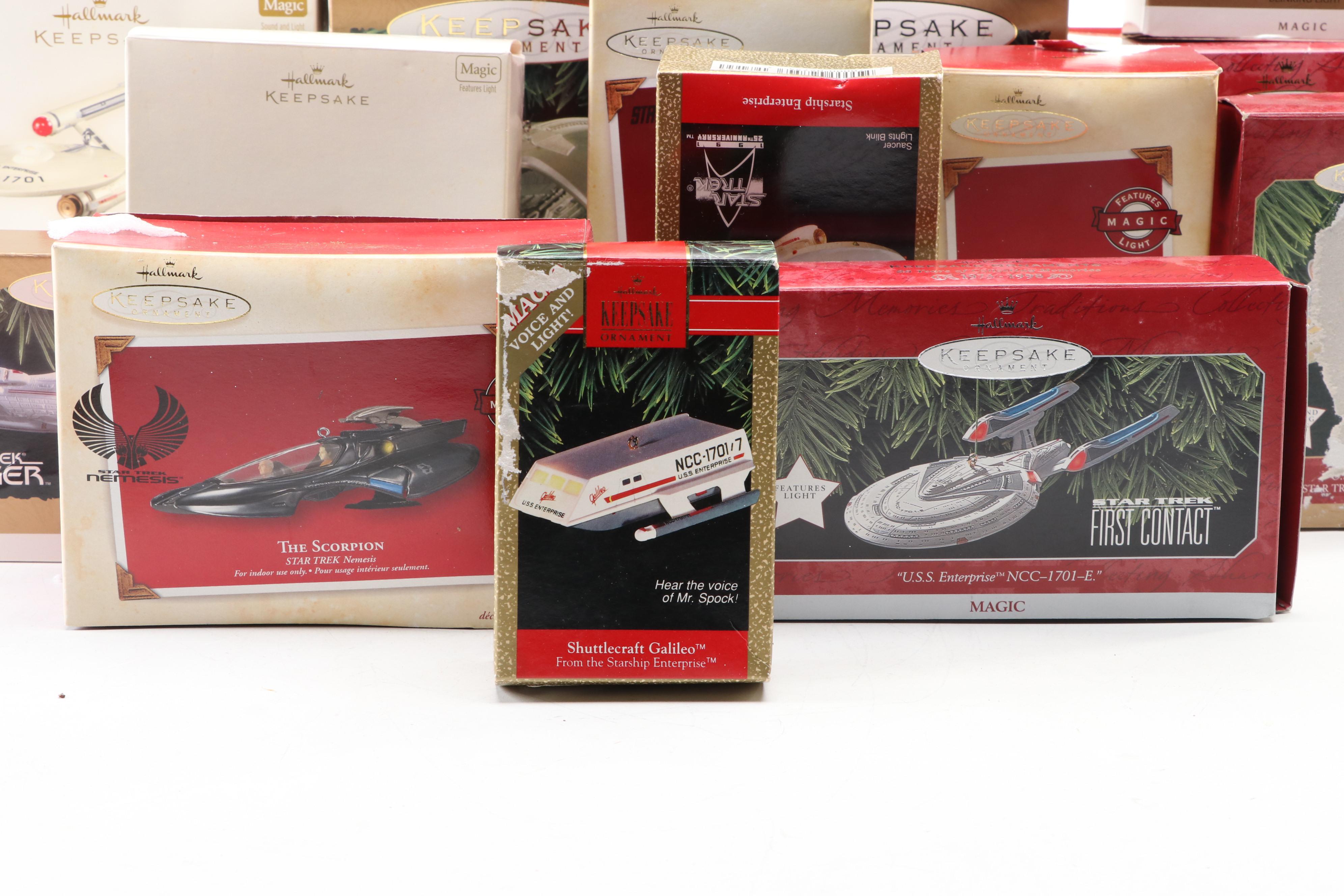 Hallmark Keepsake Star Trek Christmas Ornaments including "Starship Enterprise"