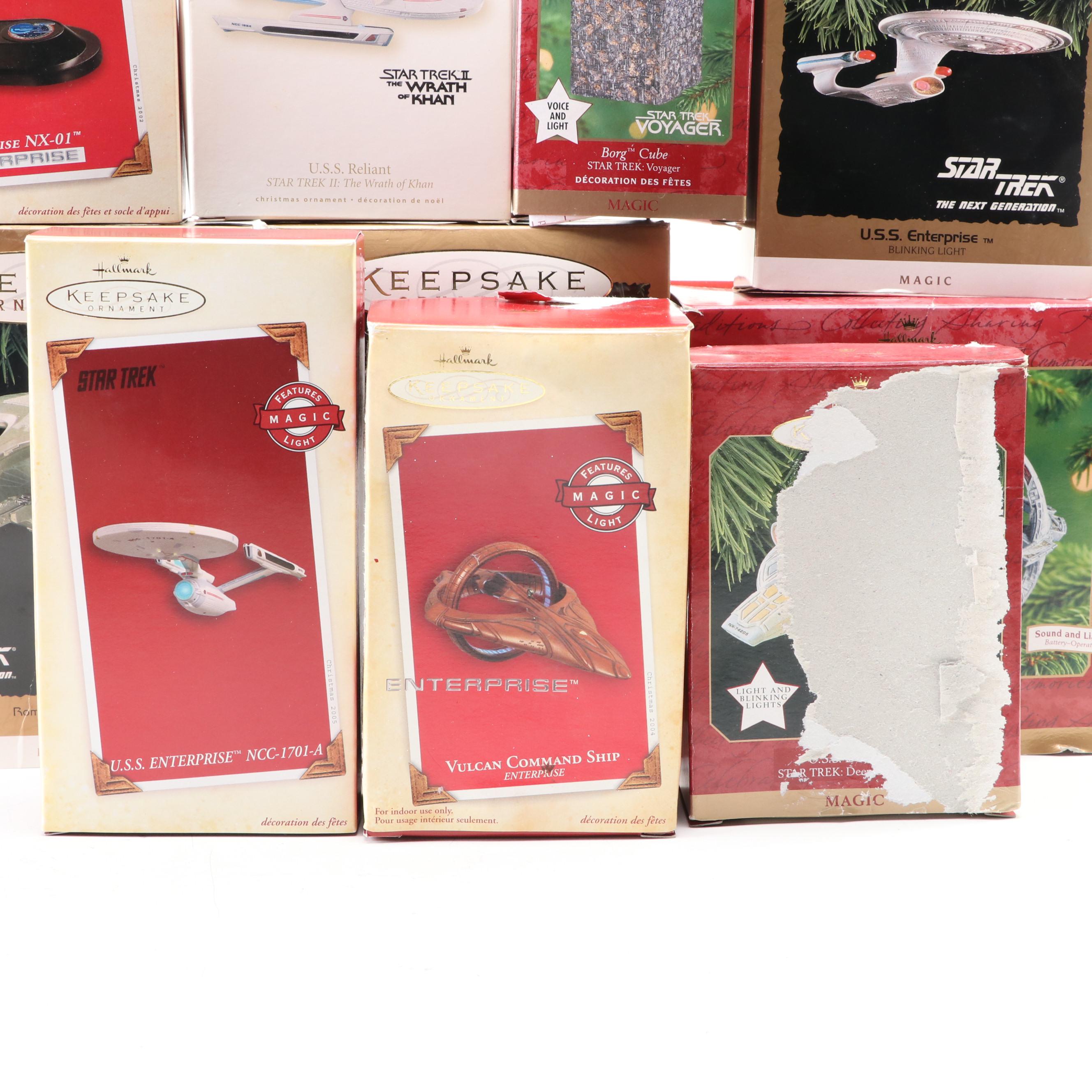 Hallmark Keepsake Star Trek Christmas Ornaments including "Starship Enterprise"