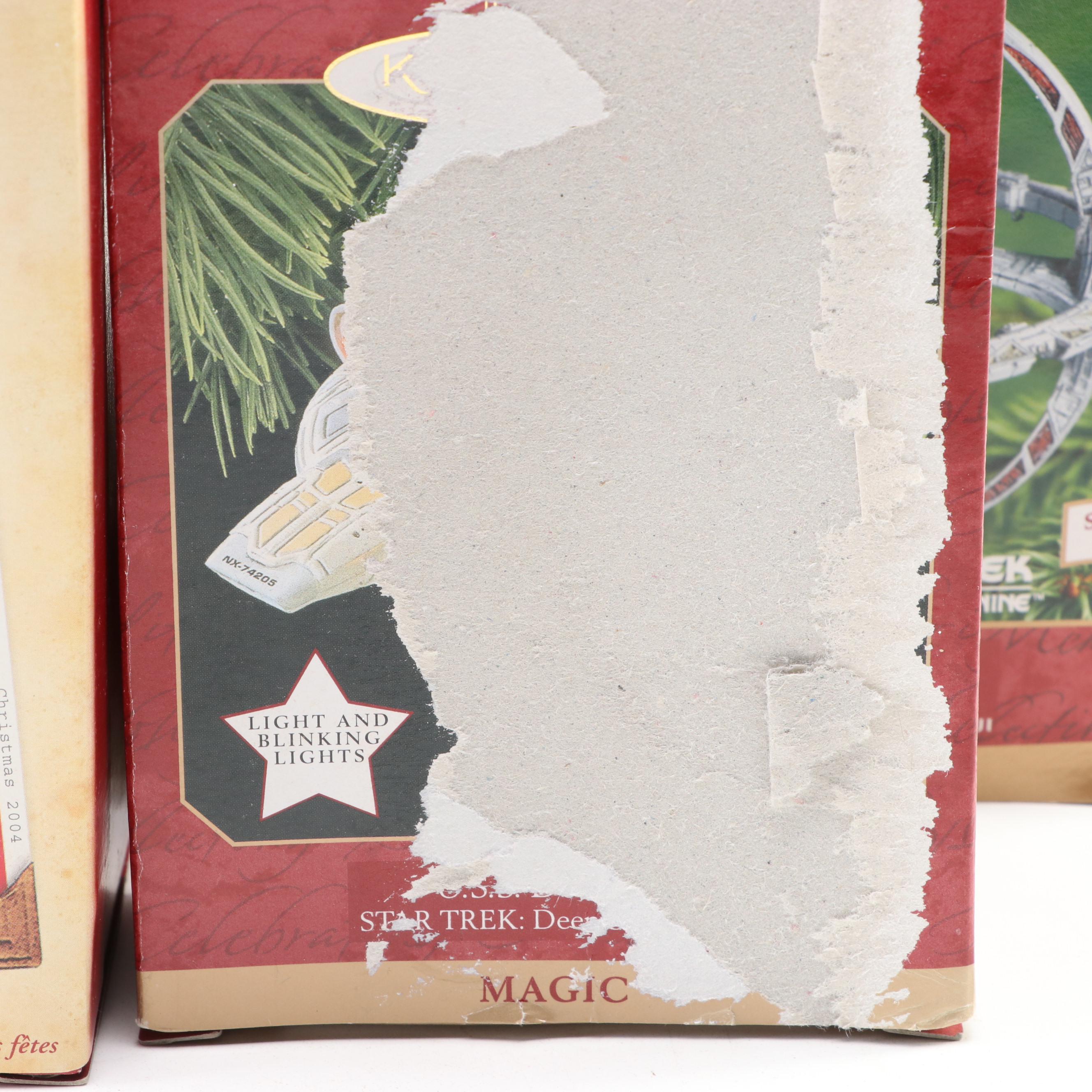 Hallmark Keepsake Star Trek Christmas Ornaments including "Starship Enterprise"