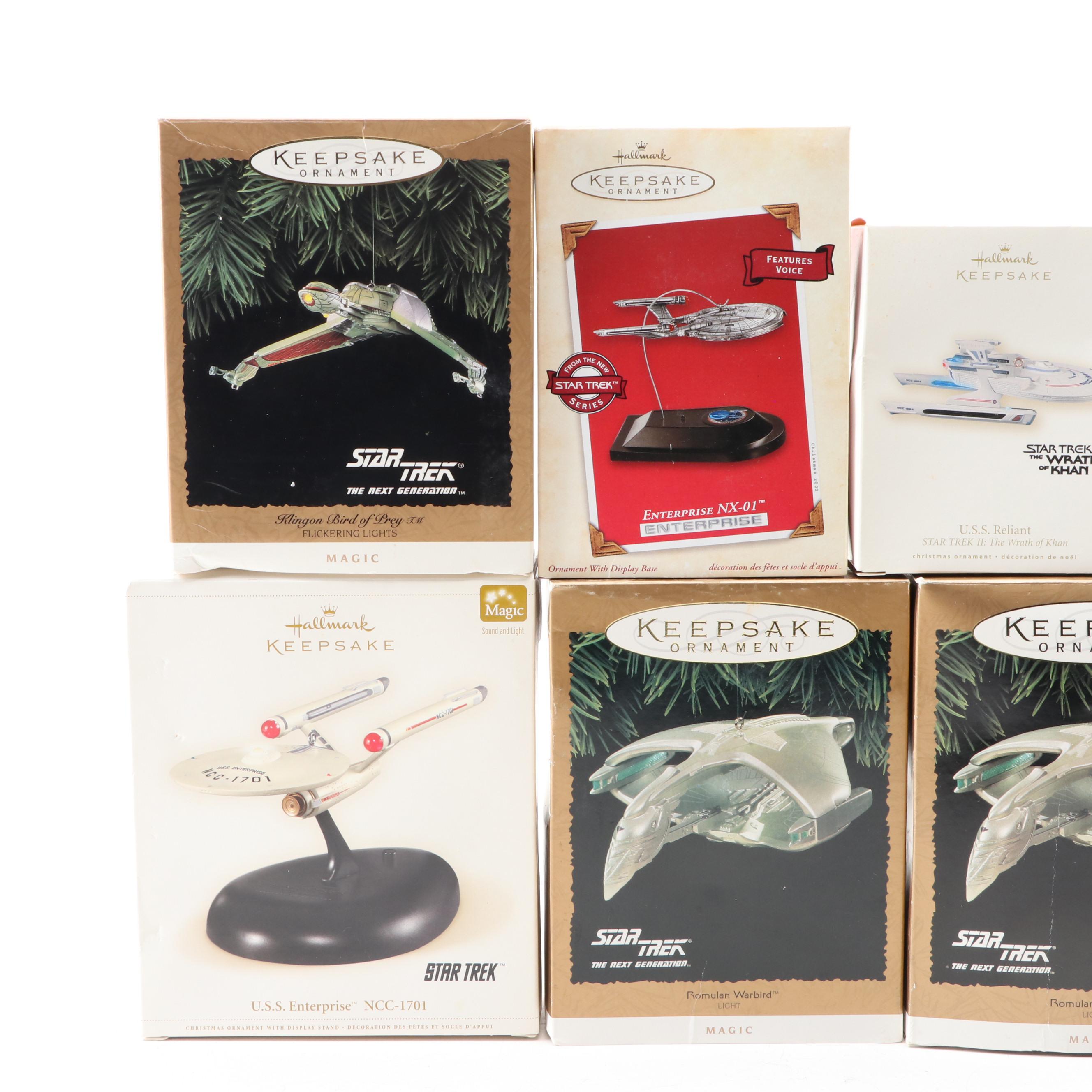 Hallmark Keepsake Star Trek Christmas Ornaments including "Starship Enterprise"