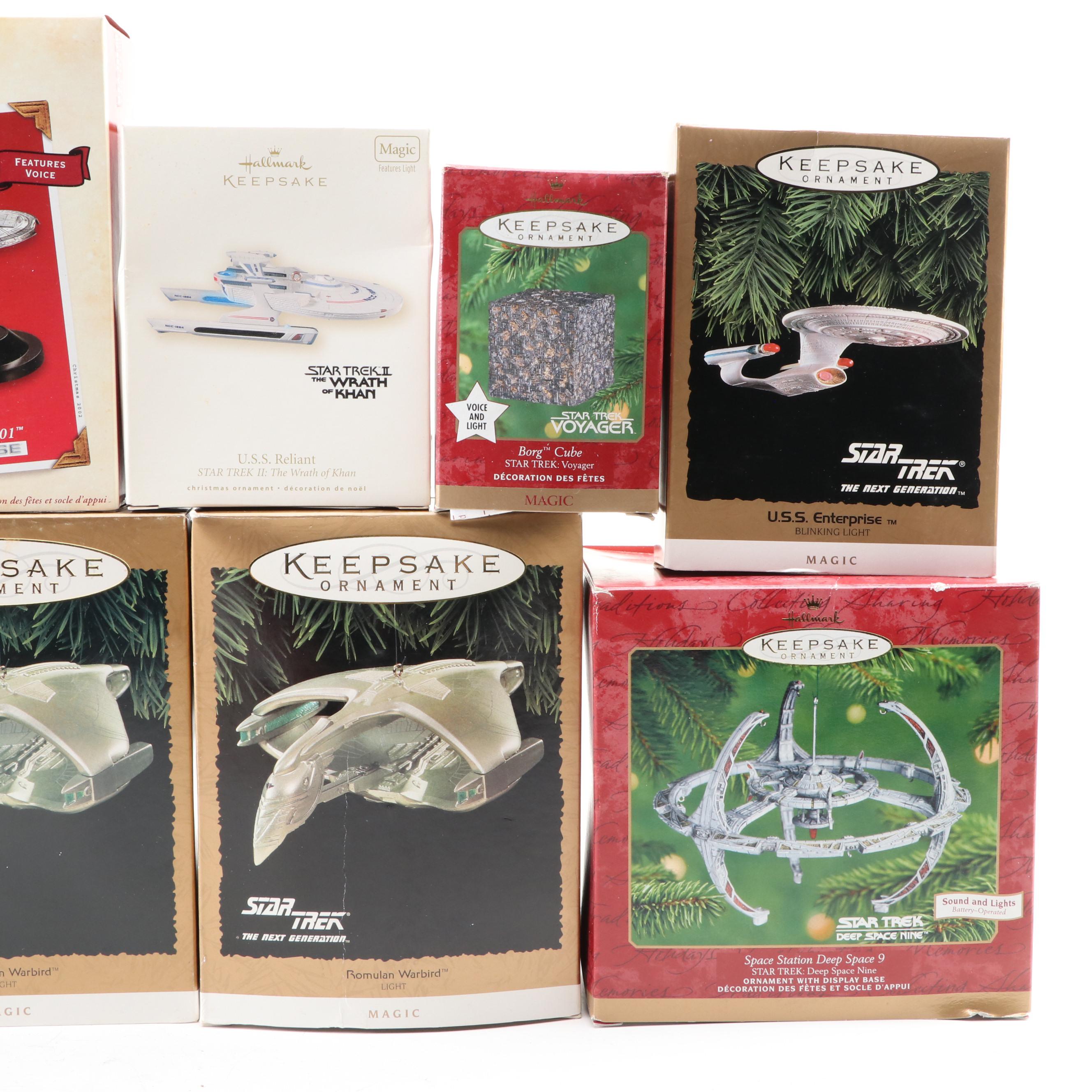 Hallmark Keepsake Star Trek Christmas Ornaments including "Starship Enterprise"