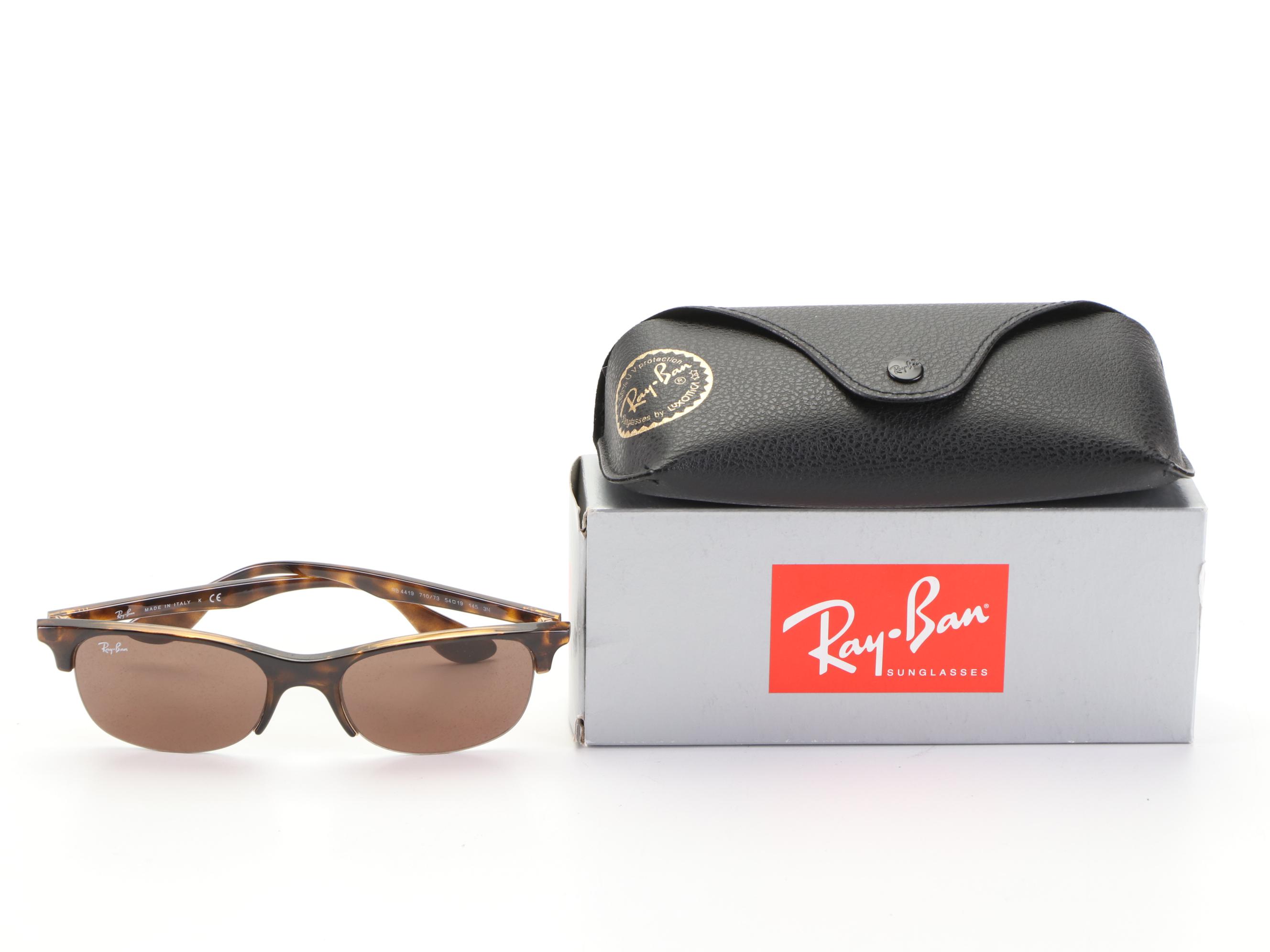 Ray-Ban RB4419 Semi-Rimless Sunglasses with Case and Box