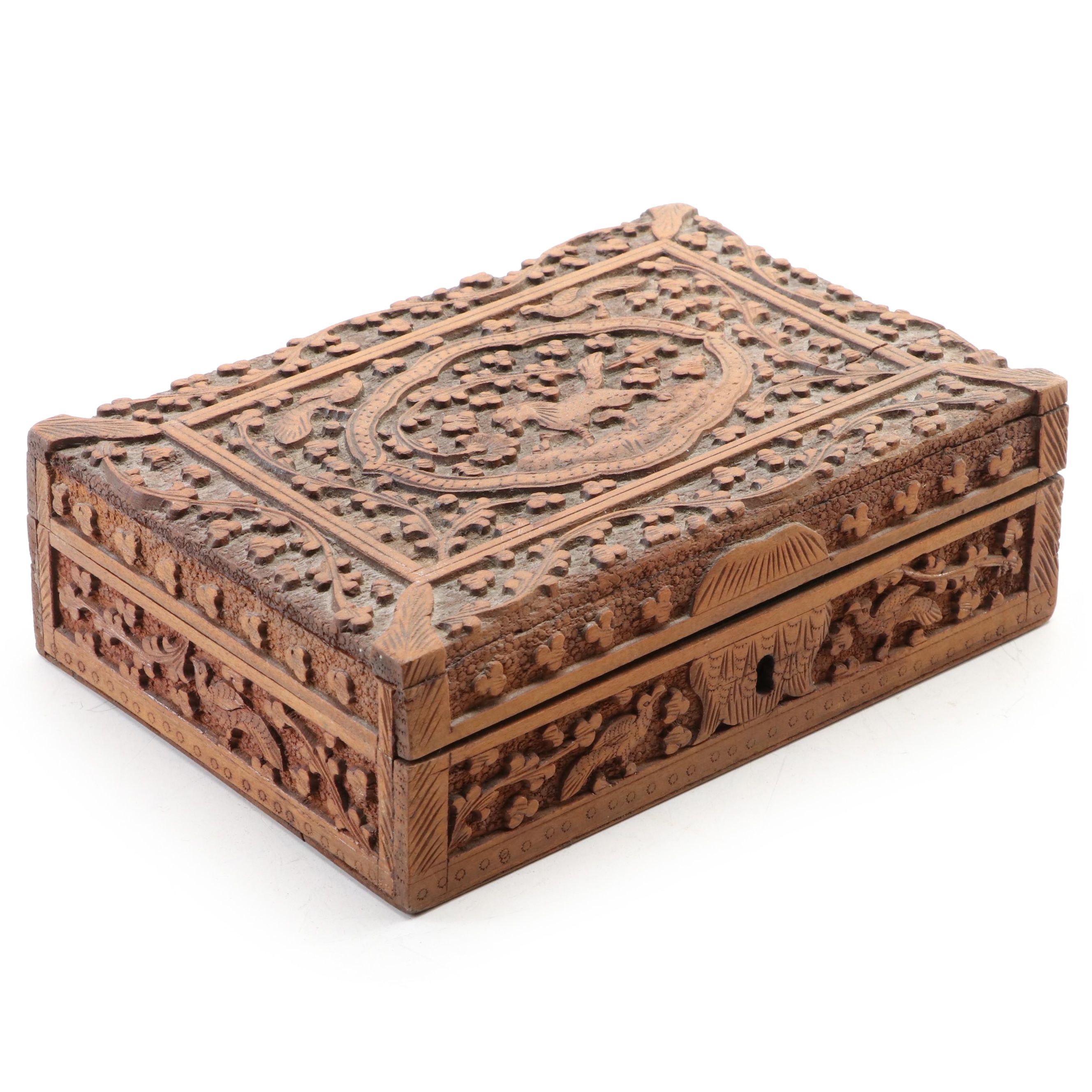 Indian Style Carved Wood Box