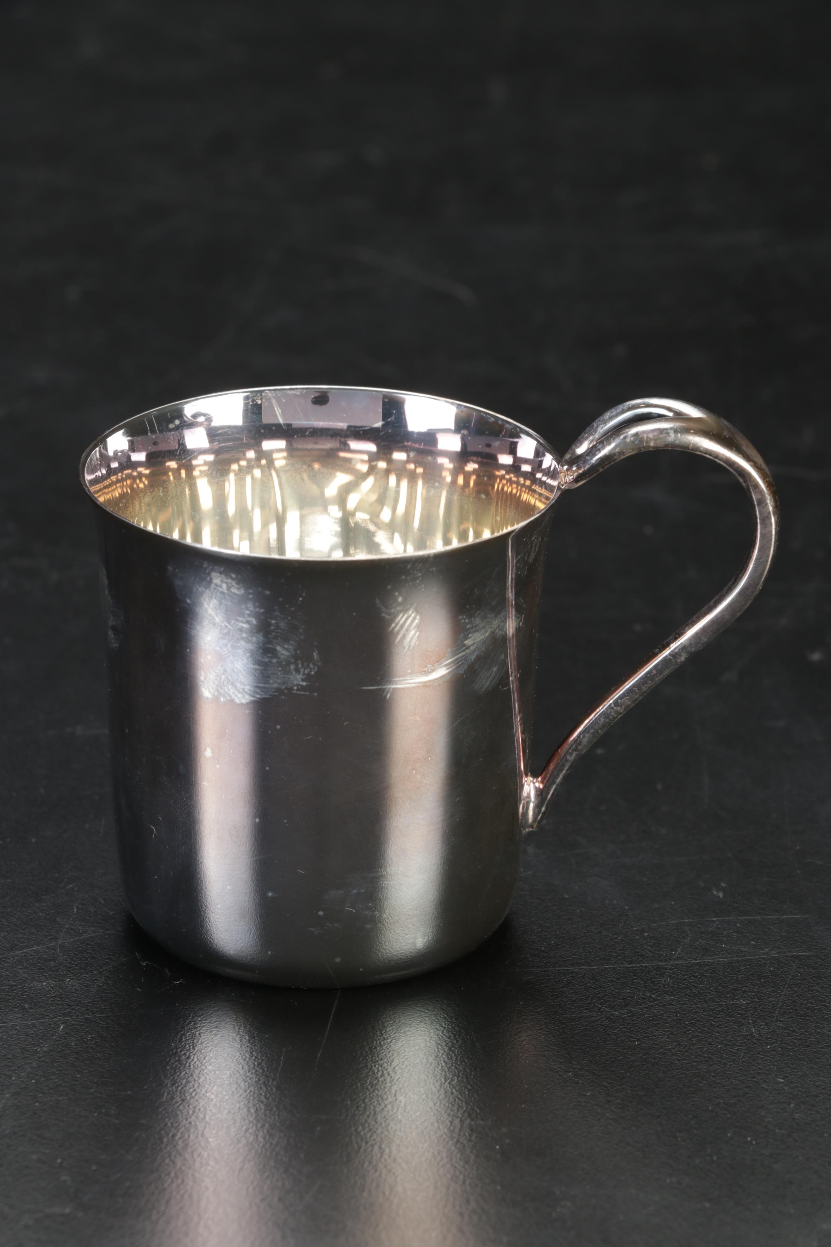 Elsa Peretti Tiffany & Co. Sterling Silver "Padova" Baby Cup and Utensils