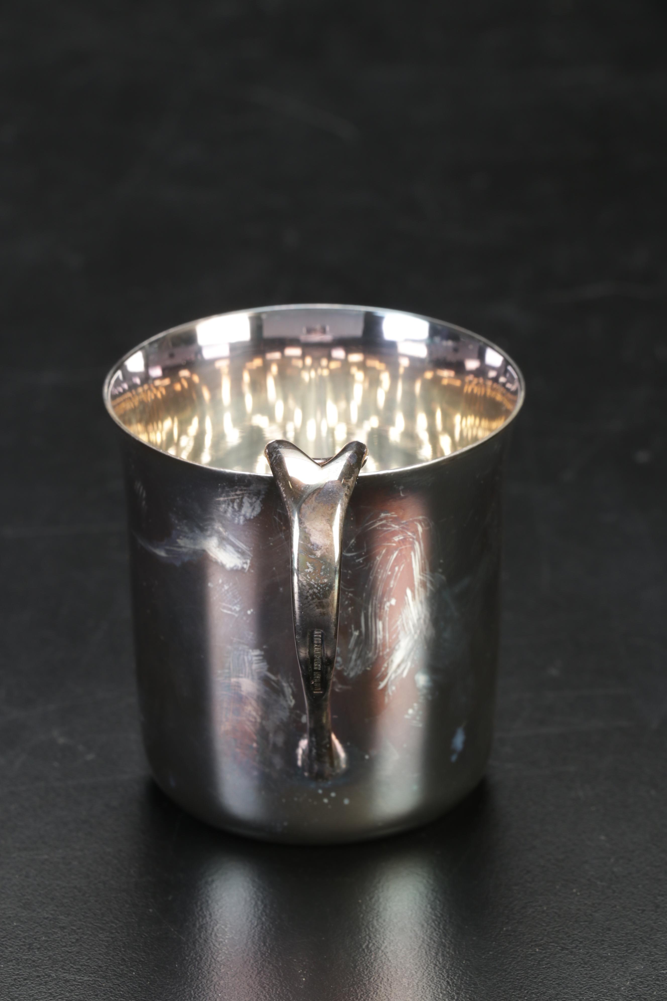 Elsa Peretti Tiffany & Co. Sterling Silver "Padova" Baby Cup and Utensils