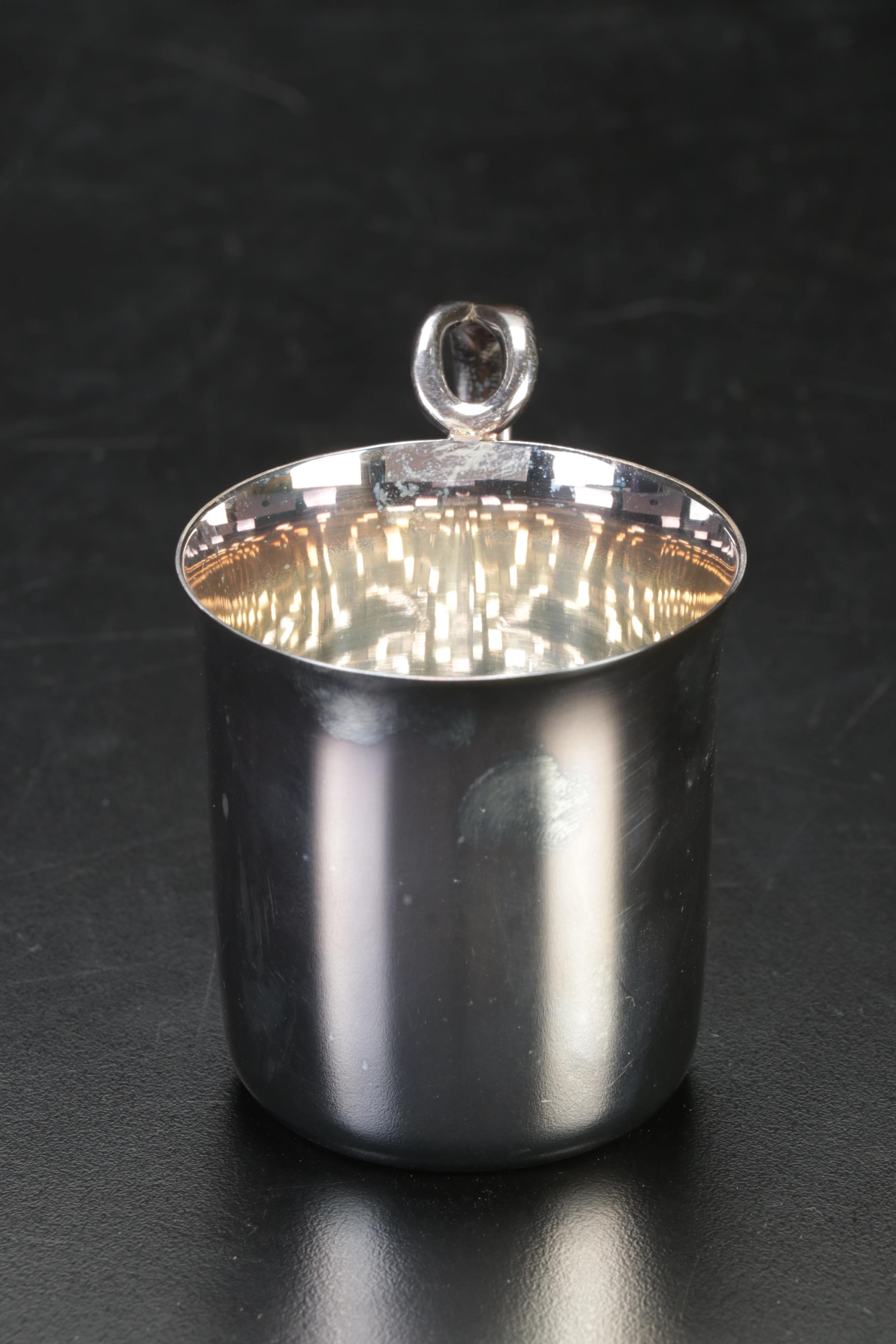 Elsa Peretti Tiffany & Co. Sterling Silver "Padova" Baby Cup and Utensils