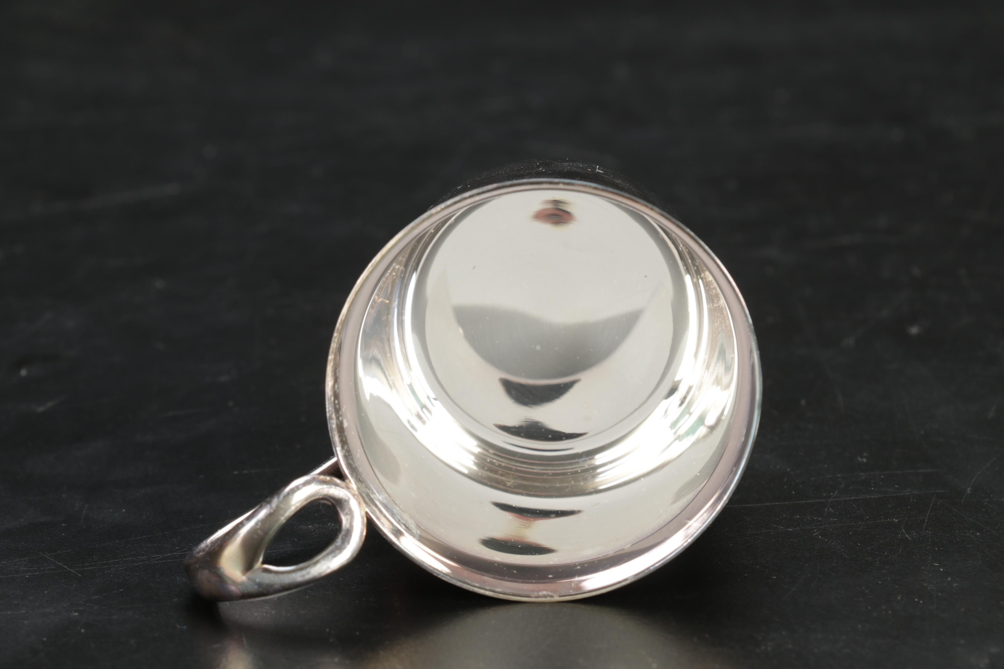 Elsa Peretti Tiffany & Co. Sterling Silver "Padova" Baby Cup and Utensils