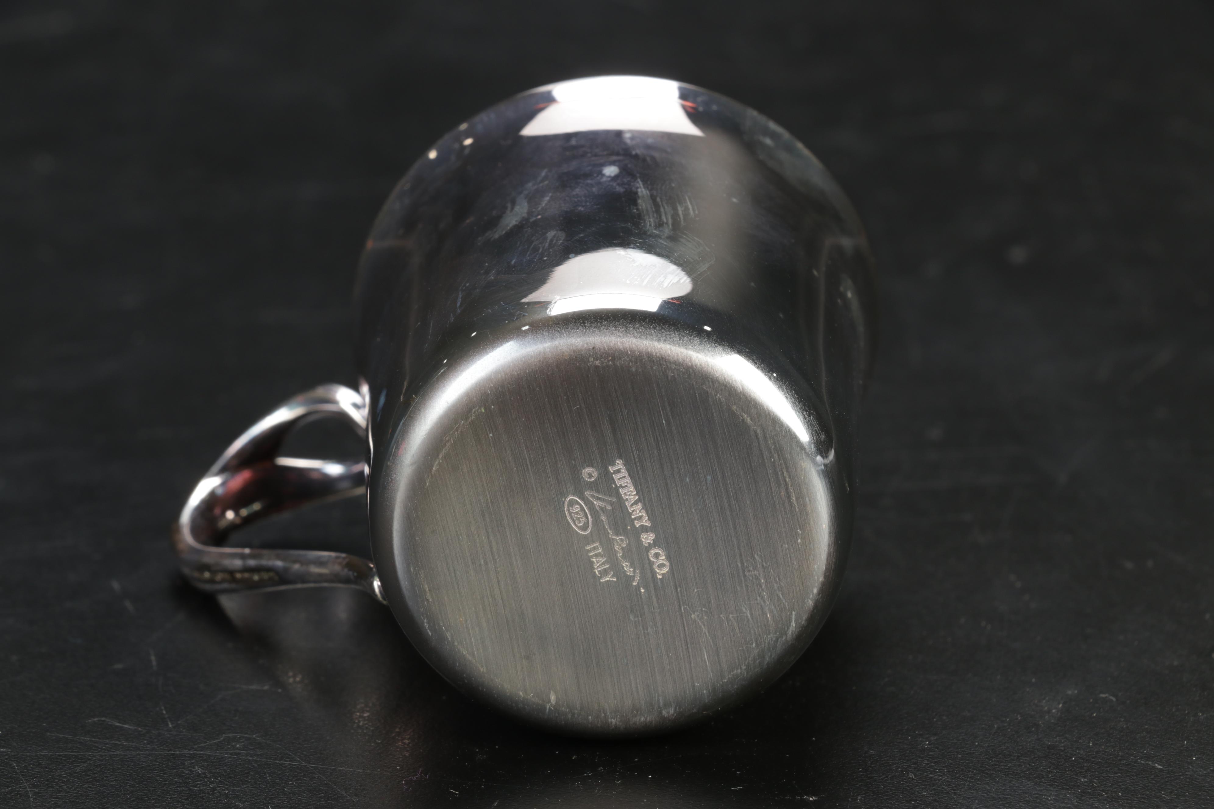 Elsa Peretti Tiffany & Co. Sterling Silver "Padova" Baby Cup and Utensils