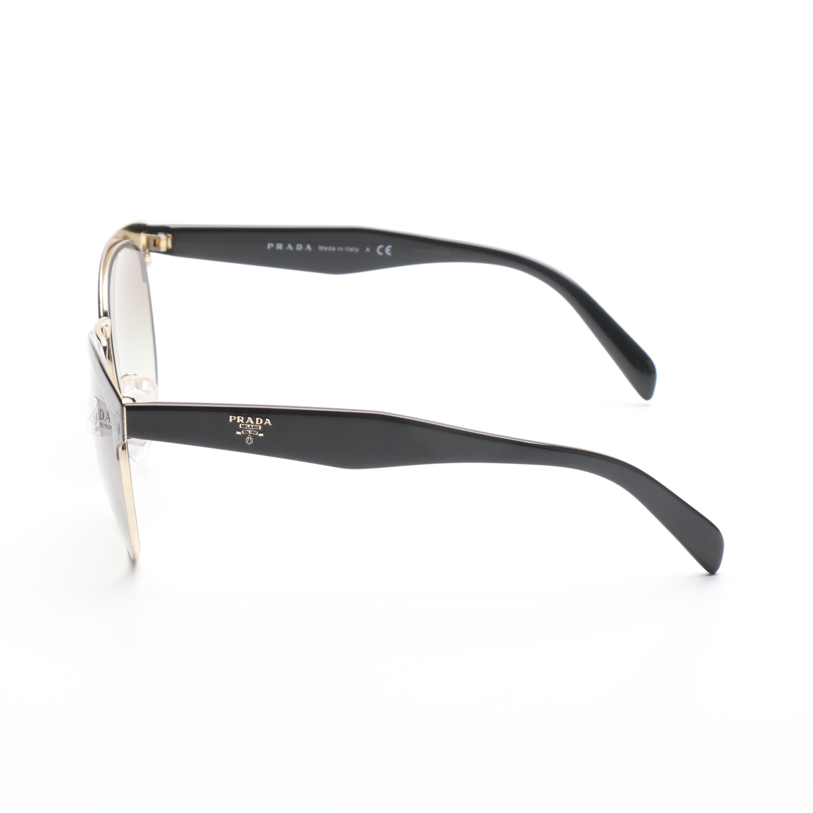 Prada SPR61T Modified Cat Eye Sunglasses with Case and Box