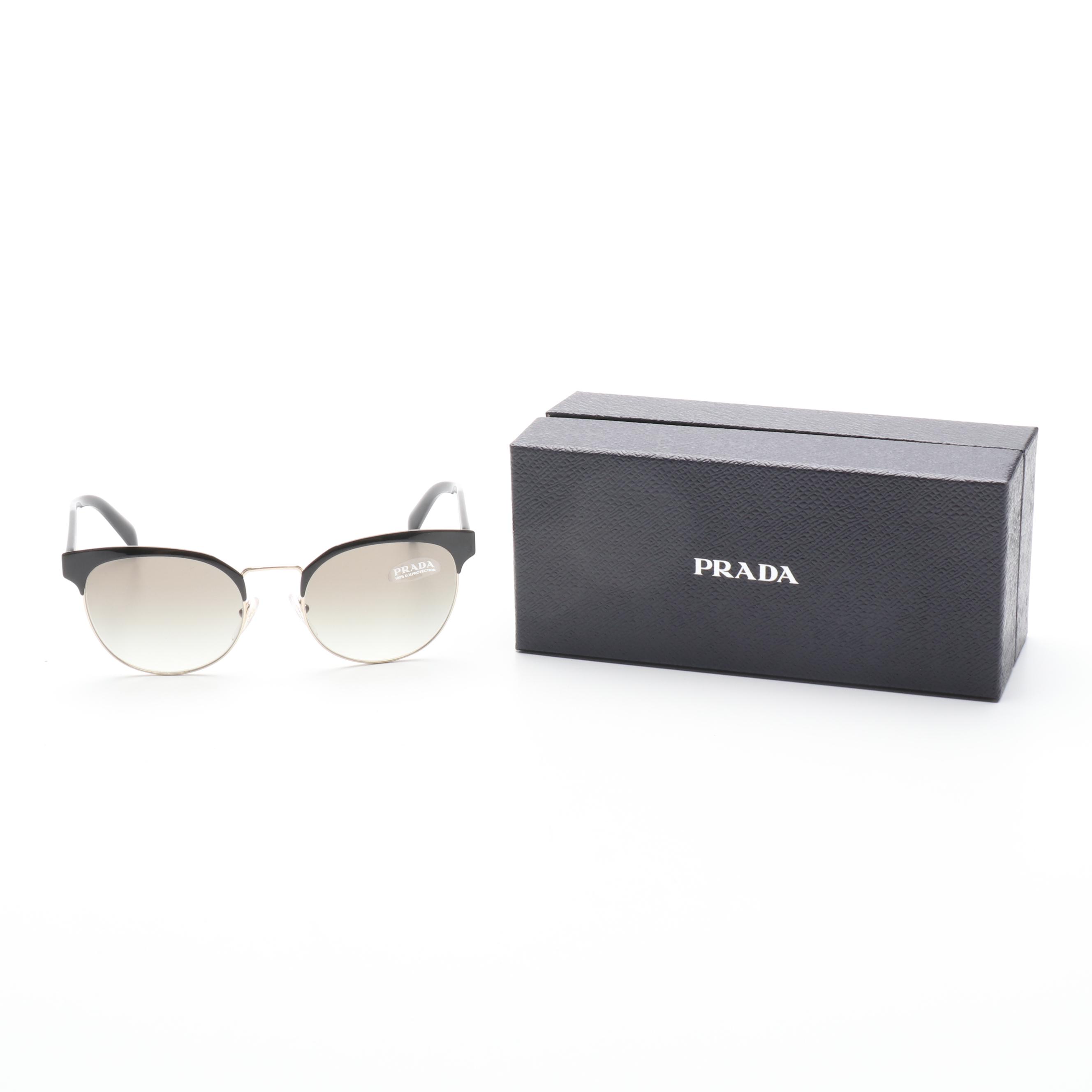 Prada SPR61T Modified Cat Eye Sunglasses with Case and Box