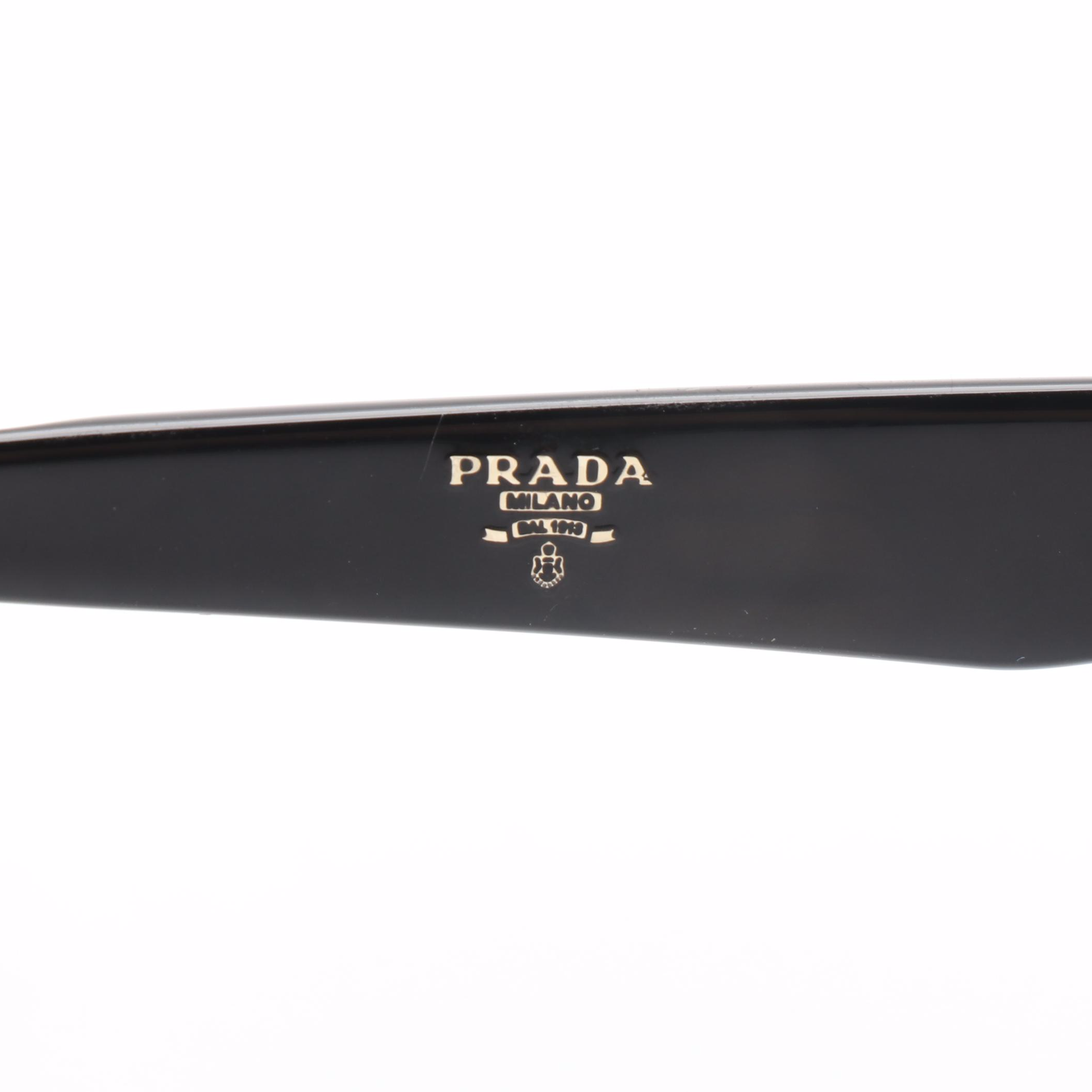 Prada SPR61T Modified Cat Eye Sunglasses with Case and Box