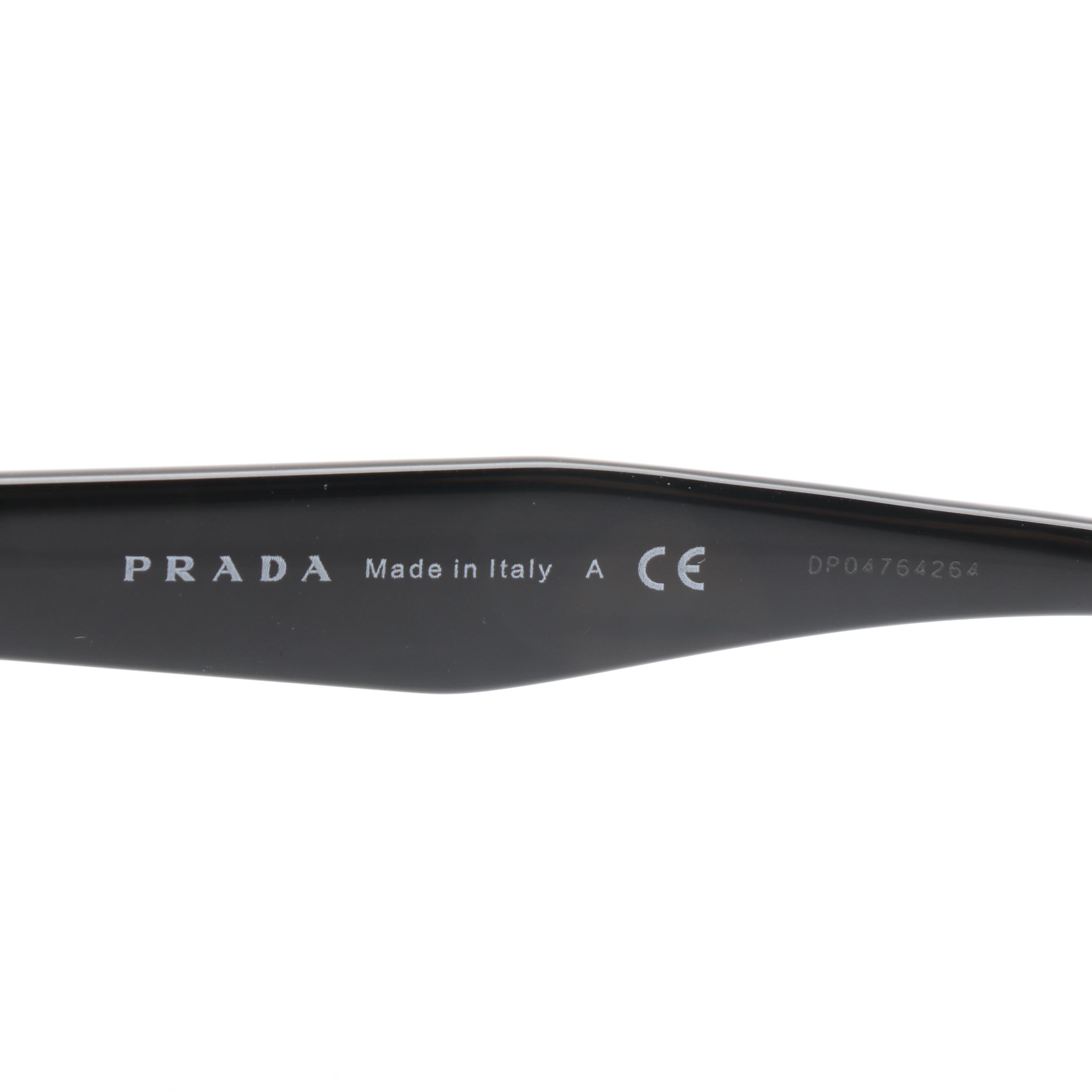 Prada SPR61T Modified Cat Eye Sunglasses with Case and Box