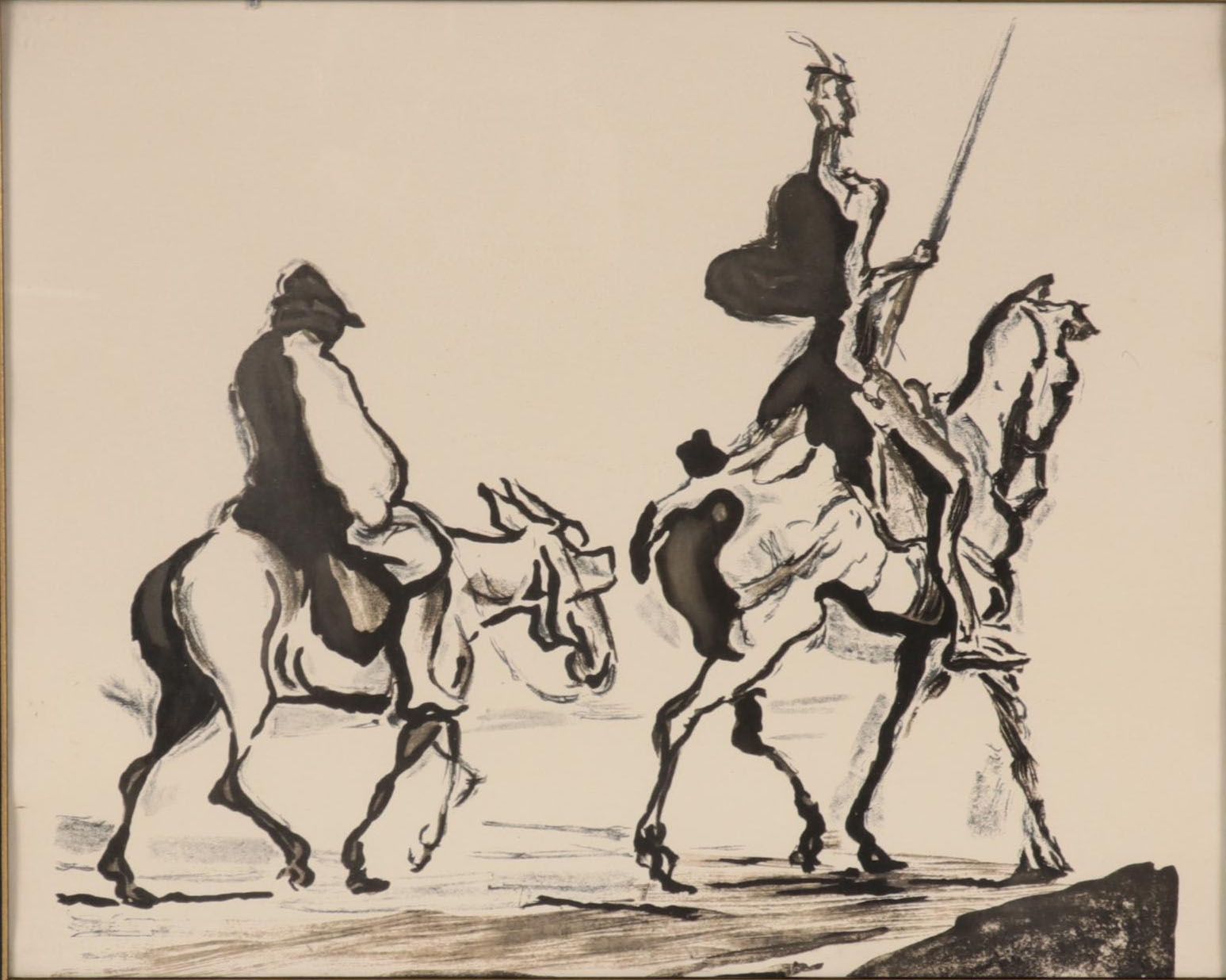 Halftone After Honoré Daumier "Don Quixote and Sancho Panza"