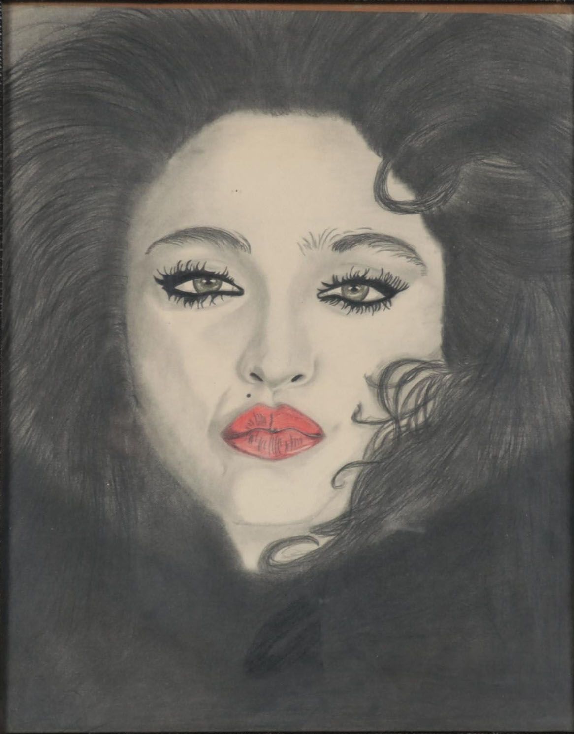 Portrait Pencil Drawing of Madonna