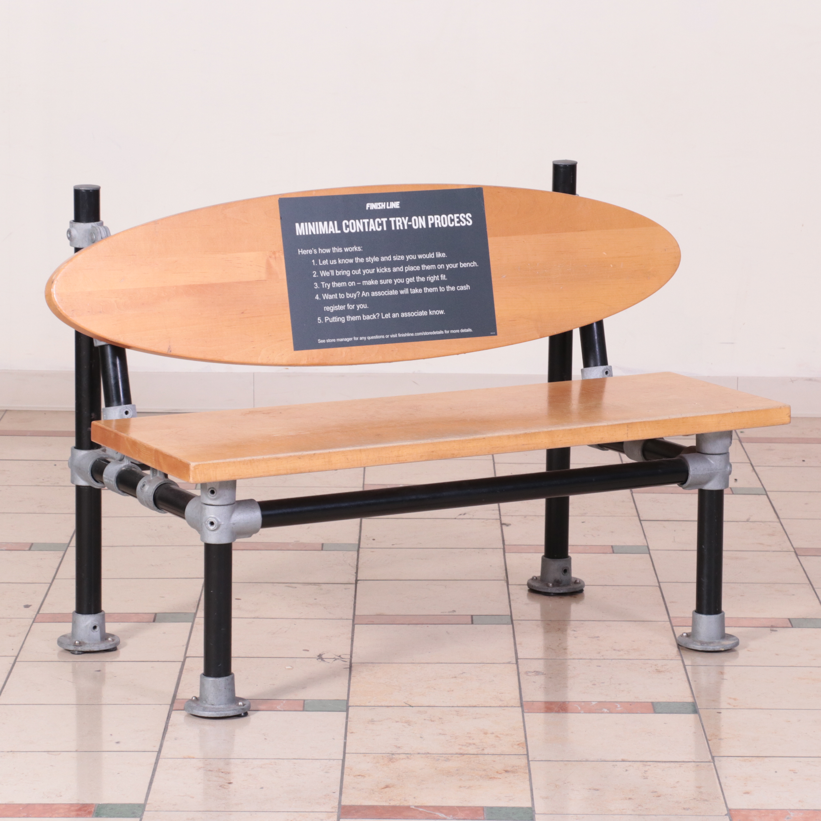 Three Metal and Wood Commercial Benches