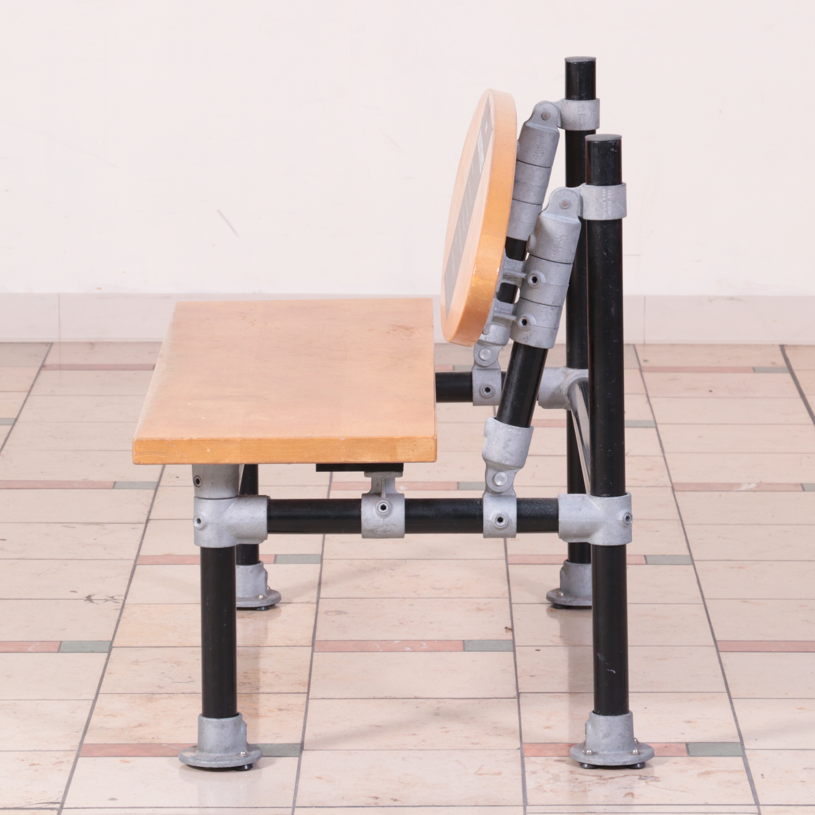 Three Metal and Wood Commercial Benches