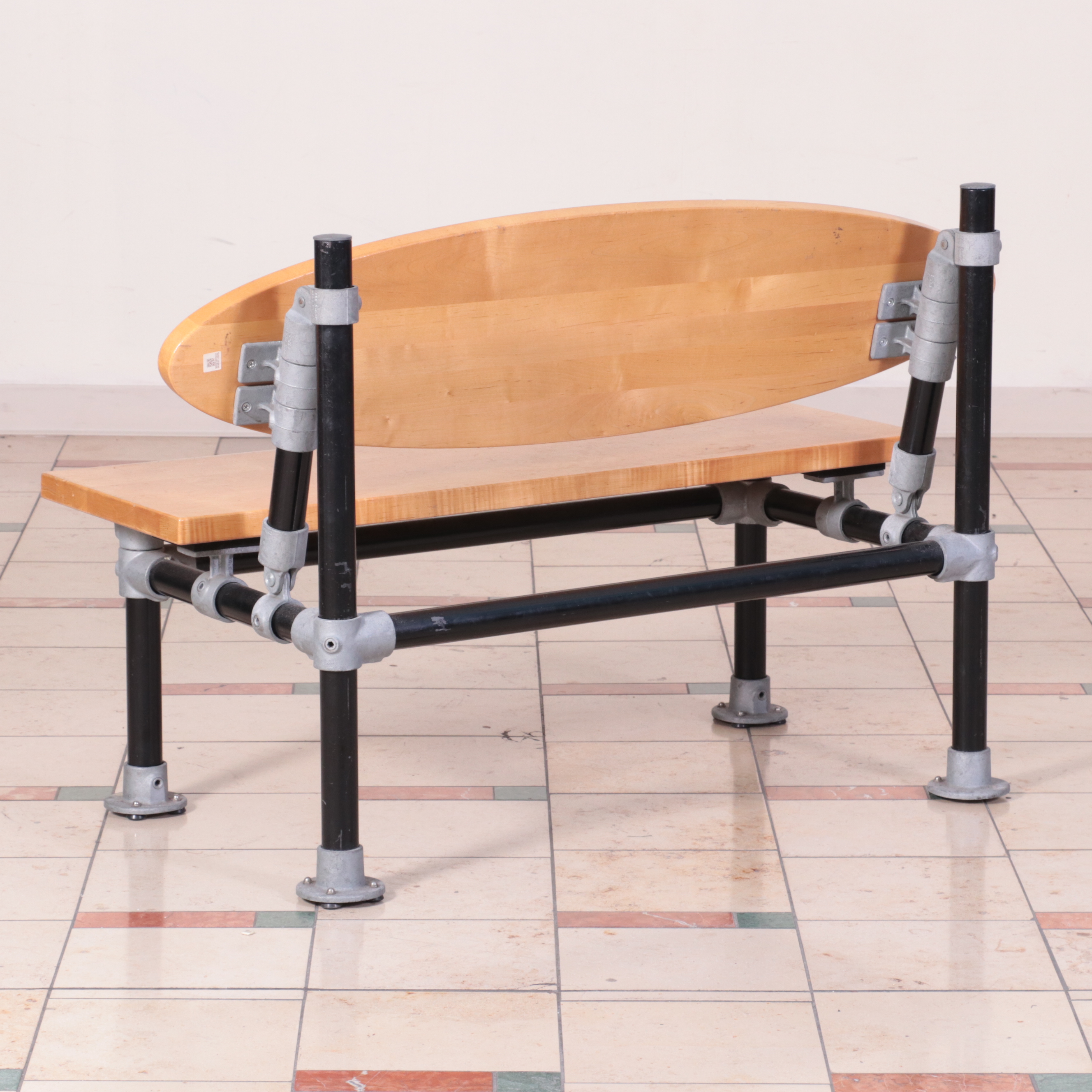 Three Metal and Wood Commercial Benches