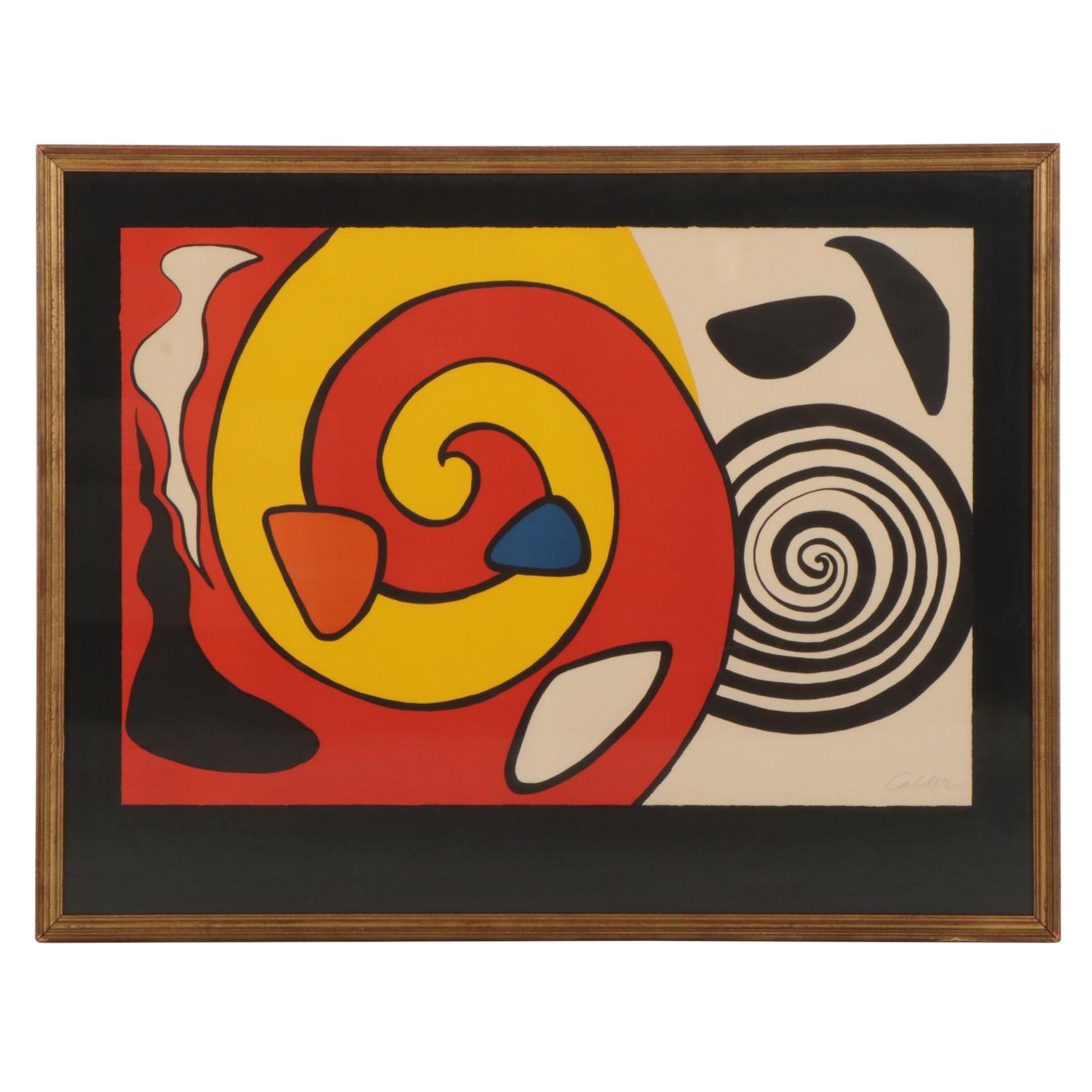 Alexander Calder Color Lithograph "Spirals and Forms," Circa 1965
