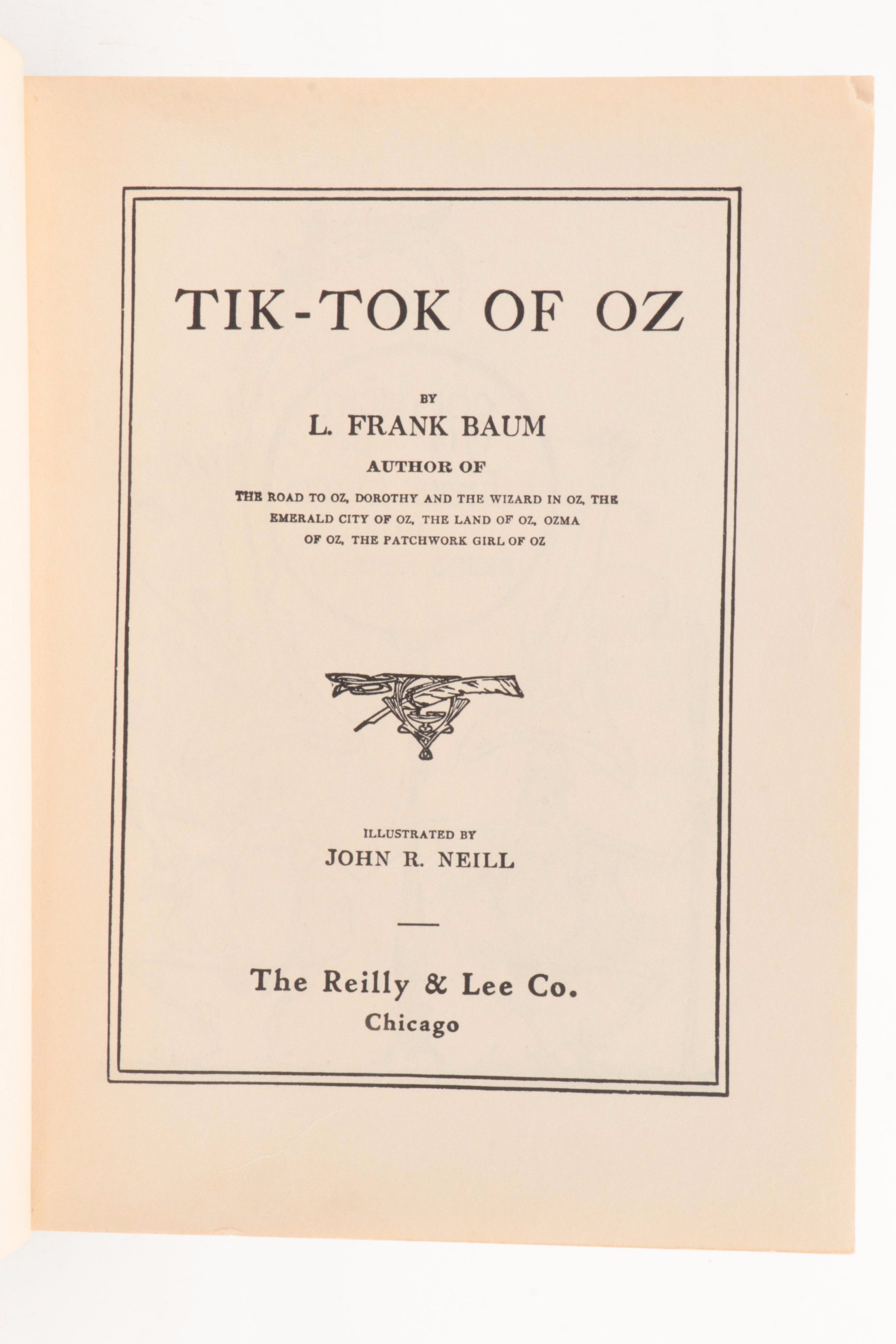 "Ozma of Oz" 1907 and "Tik-Tok of Oz" 1914 by L. Frank Baum