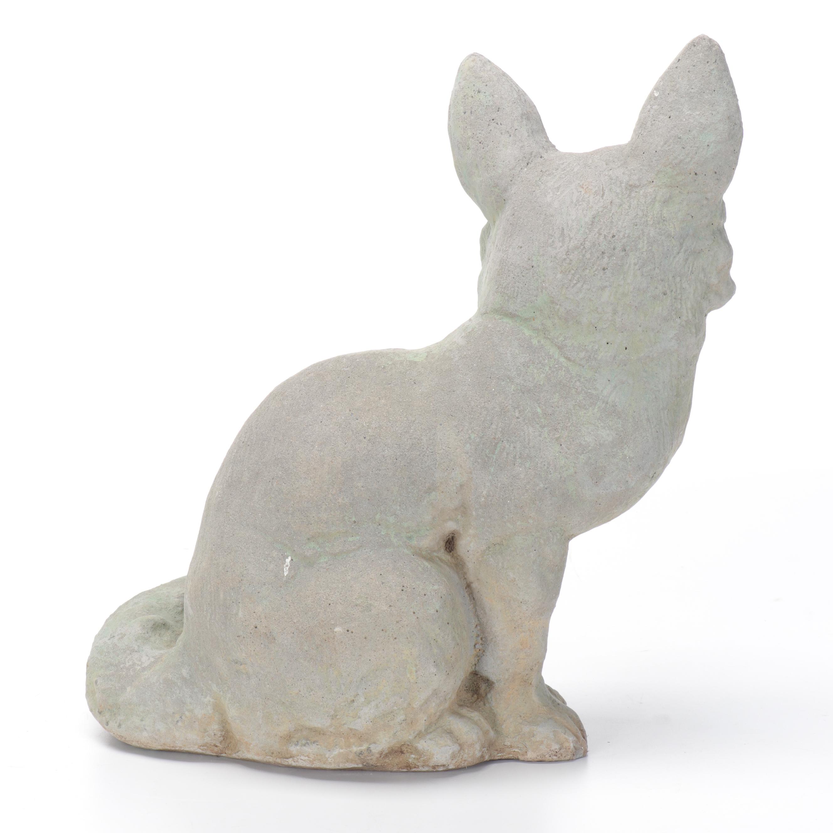 Cast Concrete Fox Garden Statue