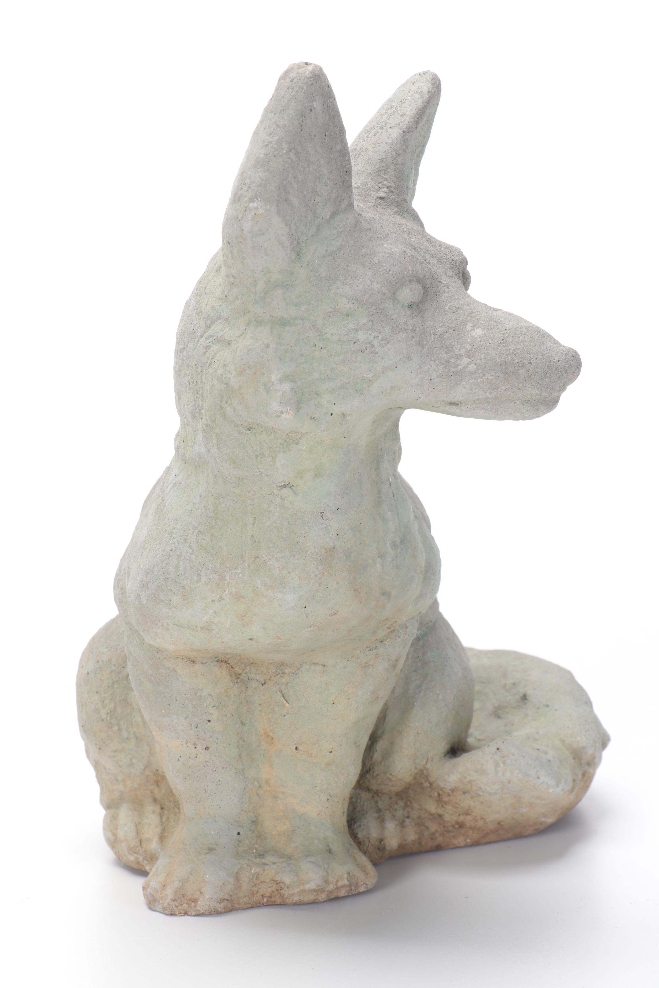 Cast Concrete Fox Garden Statue