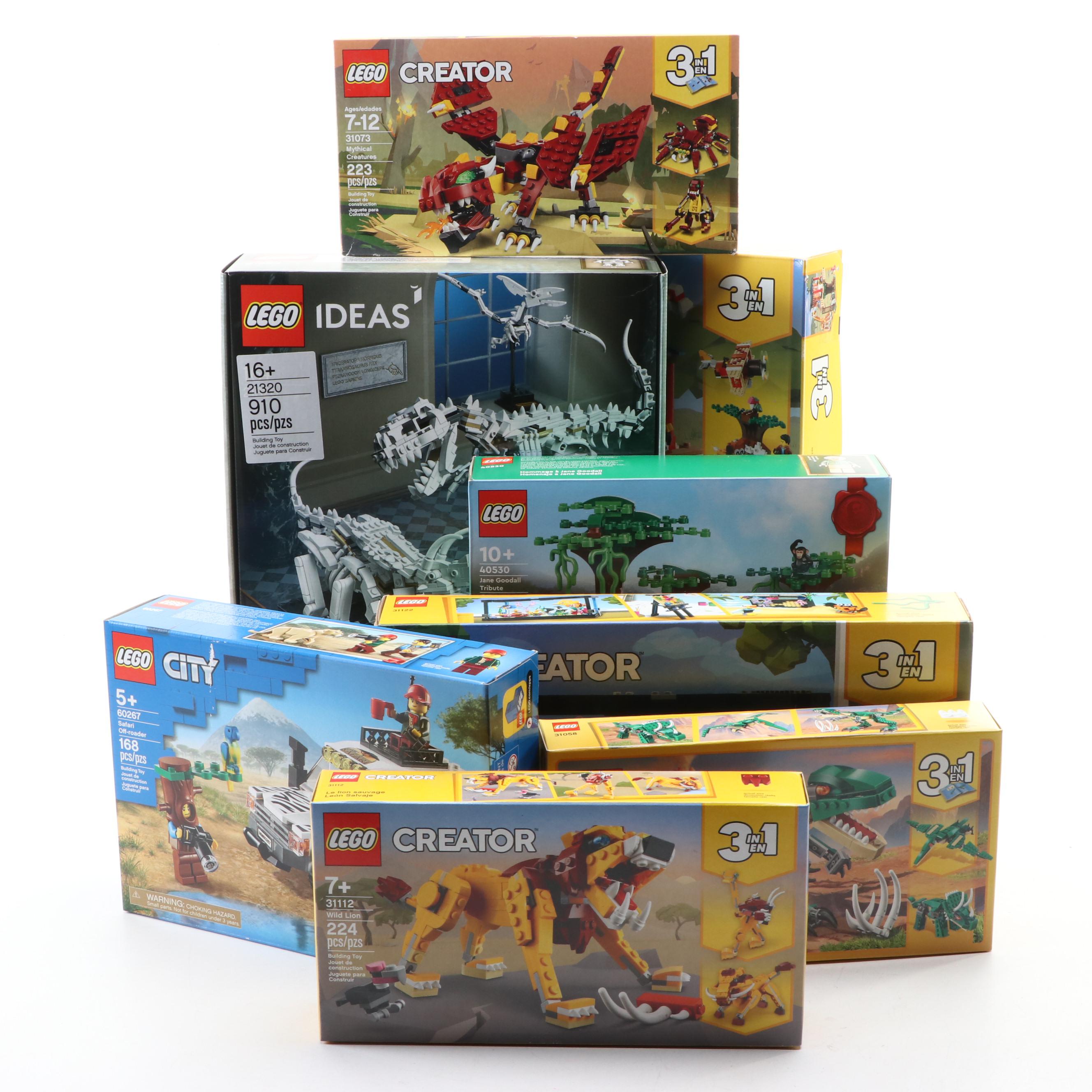 LEGO Creator, Ideas and CITY Construction Sets Including Mighty Dinosaurs