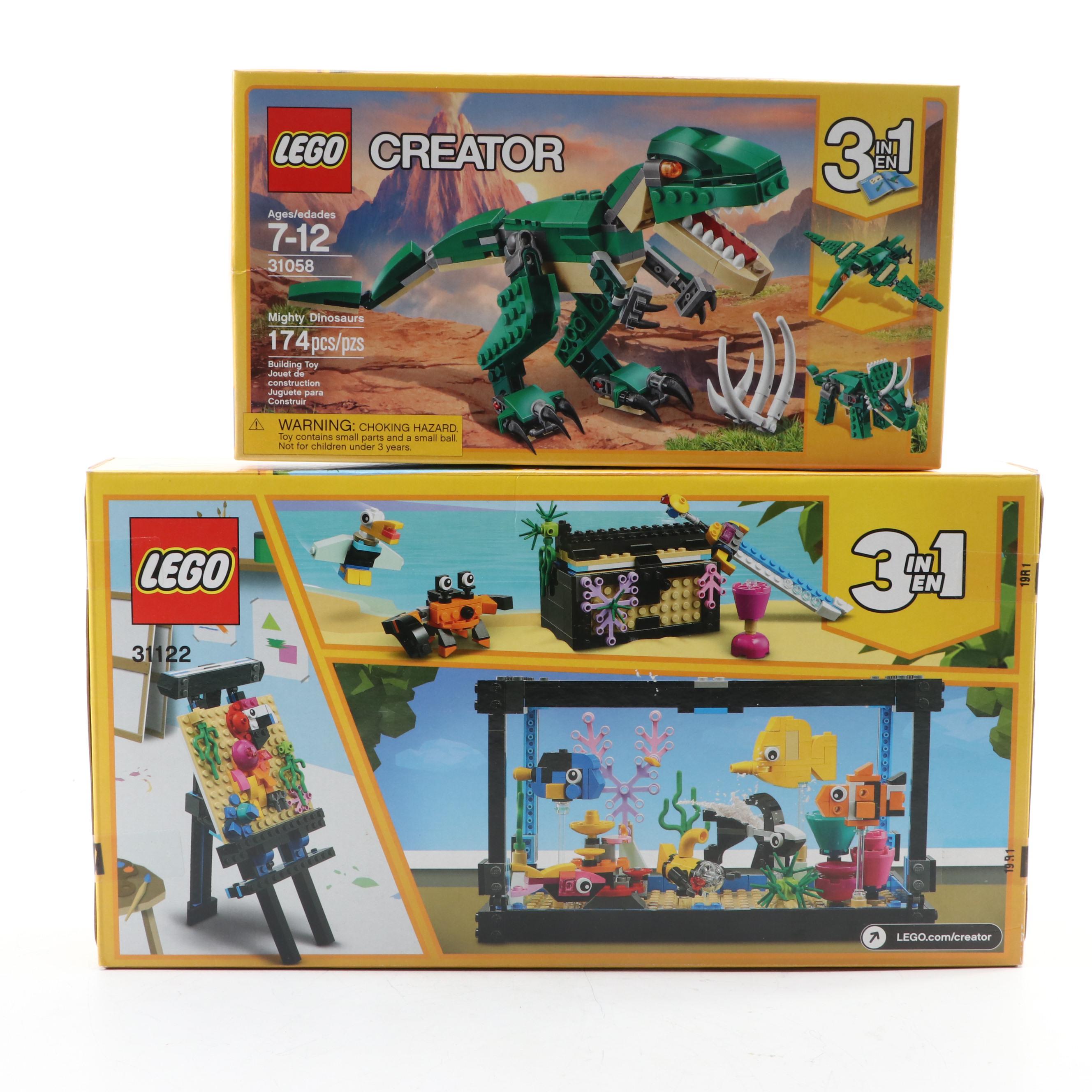 LEGO Creator, Ideas and CITY Construction Sets Including Mighty Dinosaurs