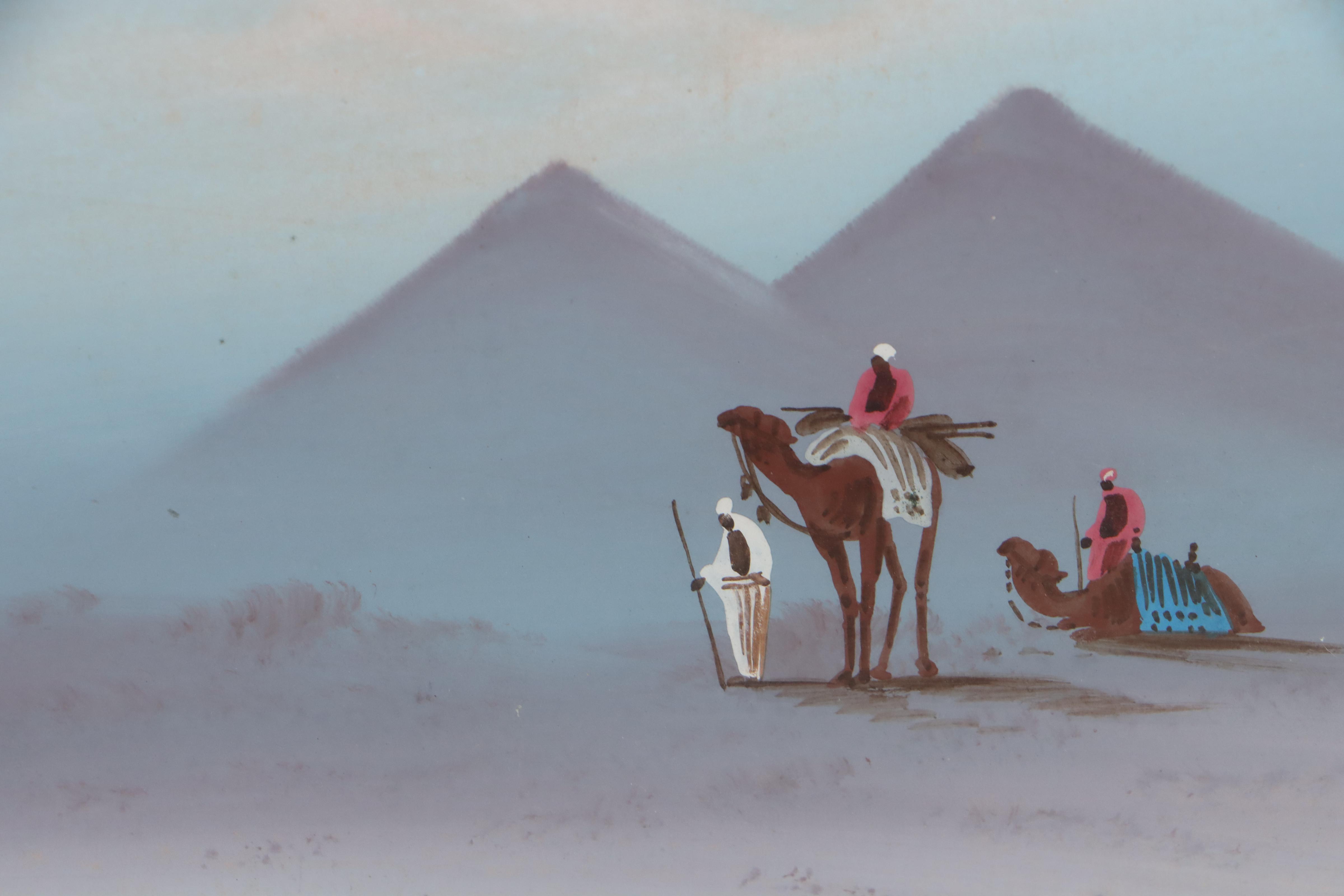 Frank Holme Gouache Painting of Camel Ride in Egypt, Mid-20th Century