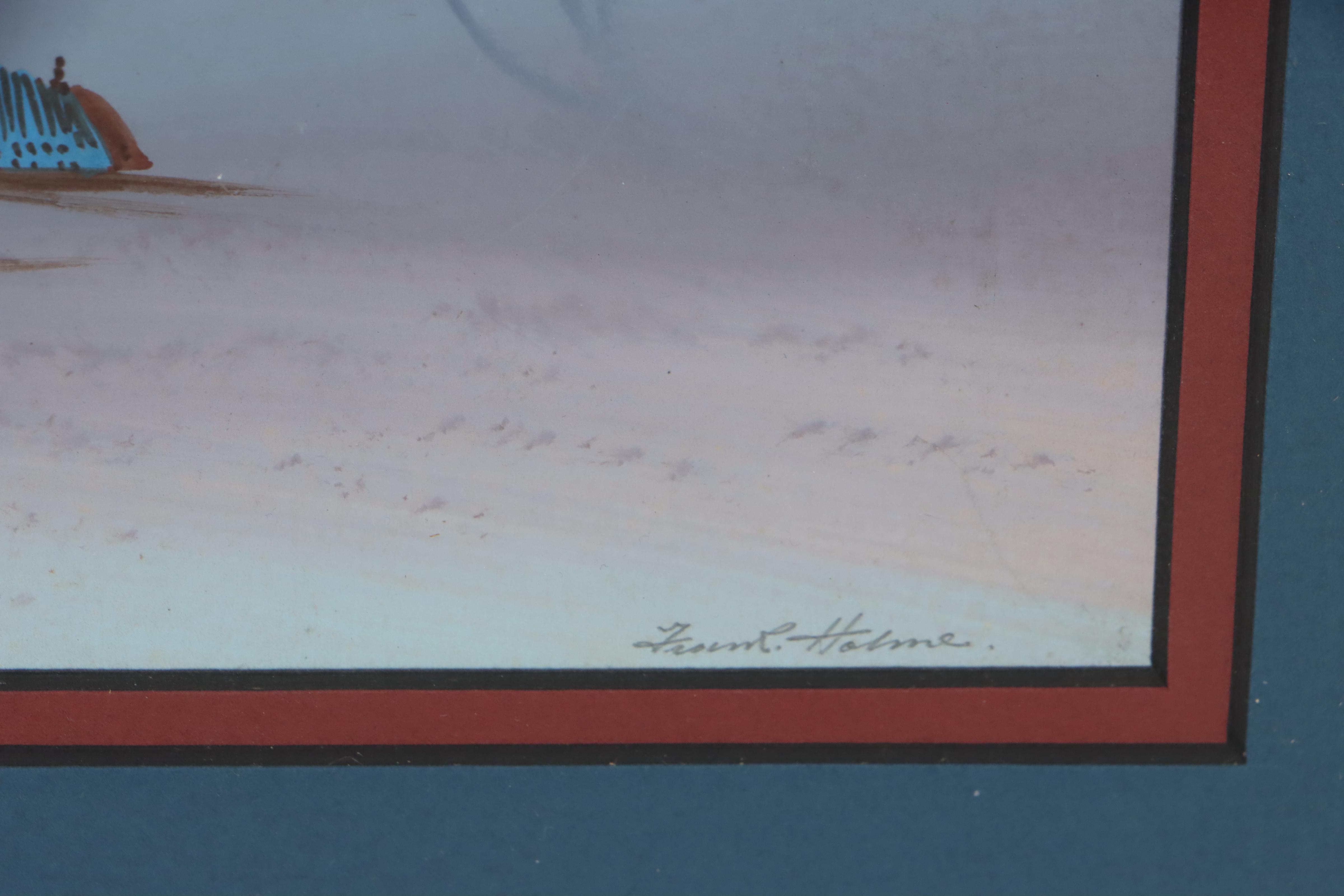 Frank Holme Gouache Painting of Camel Ride in Egypt, Mid-20th Century