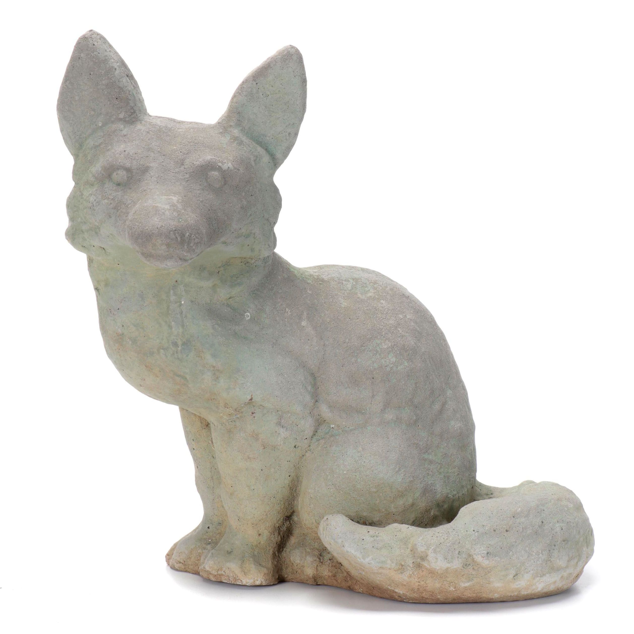 Cast Concrete Fox Garden Statue